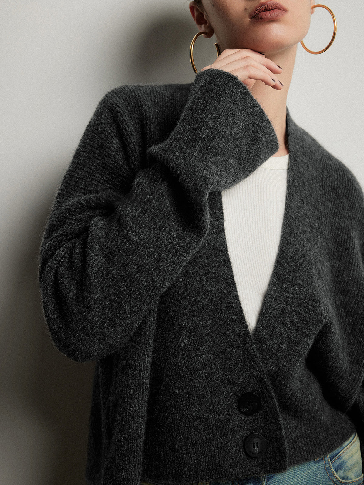 Buttoned Slouchy Cardigan - Image 5