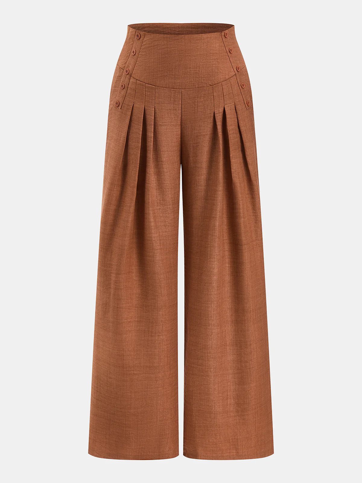 Buttoned Vest & Pleated Wide Leg Pants Set - Image 4