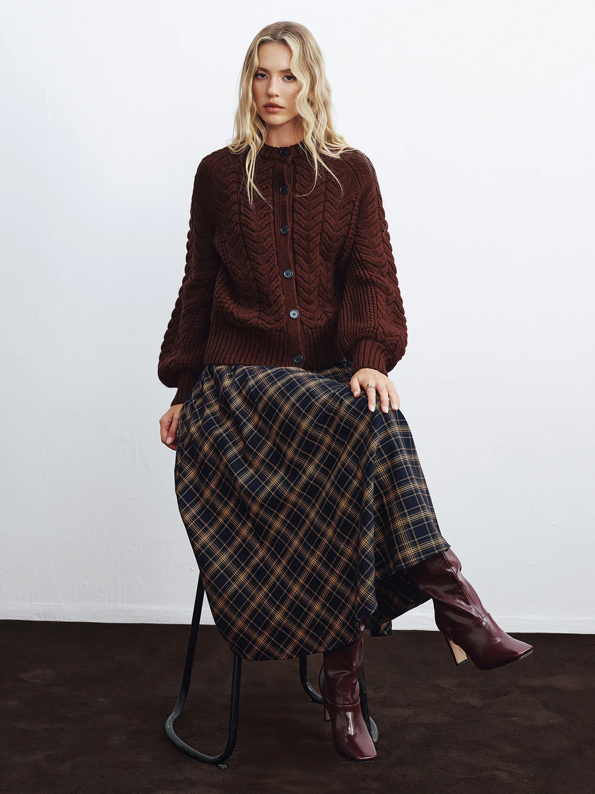 Cable-Knit Button-Front Cardigan - Image 5