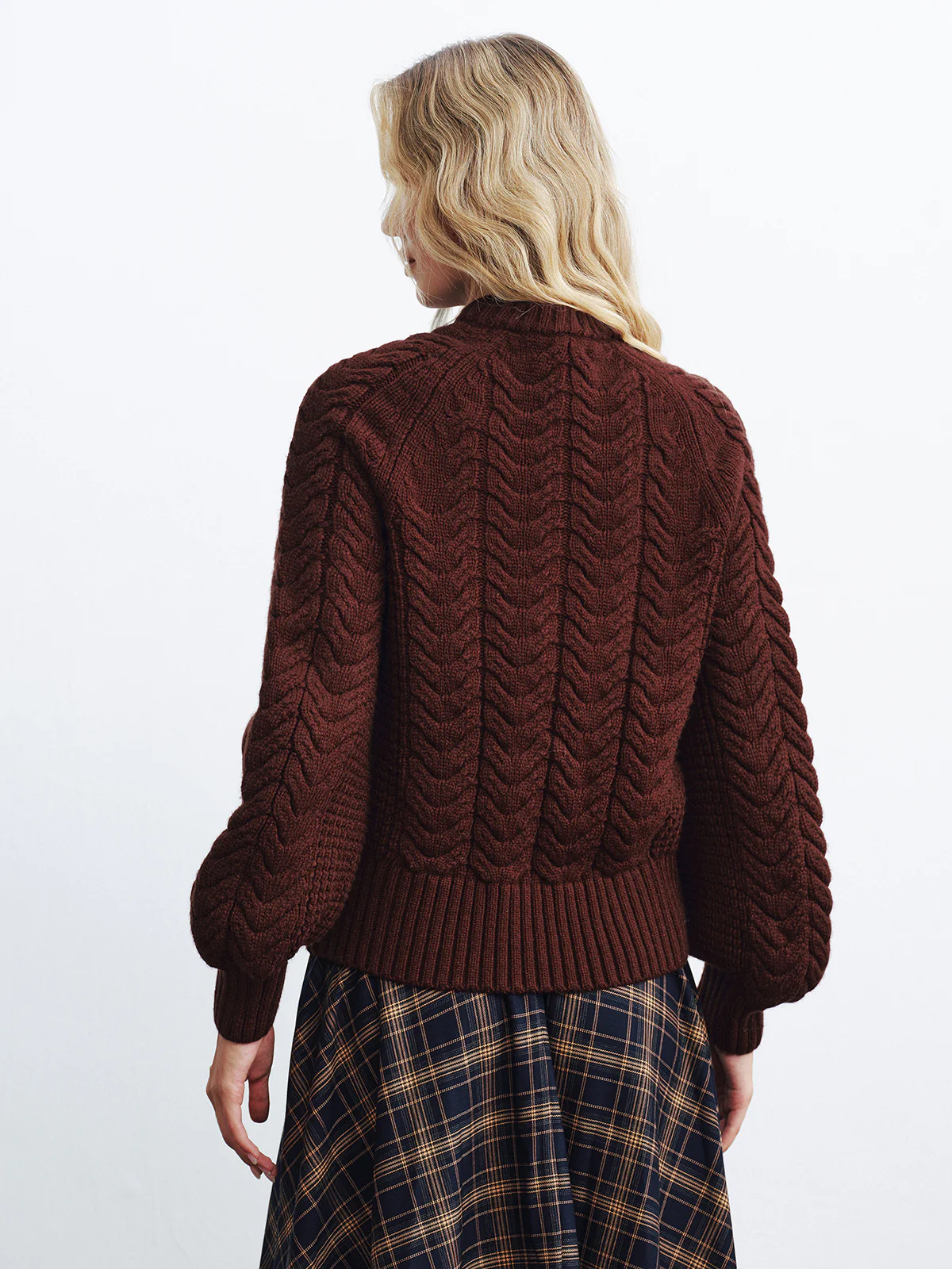 Cable-Knit Button-Front Cardigan - Image 6