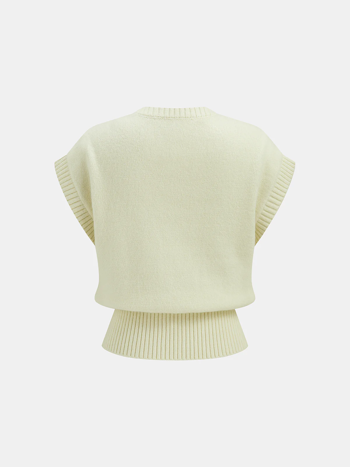 Cable Knit Contrast Stitched Sweater Vest - Image 2