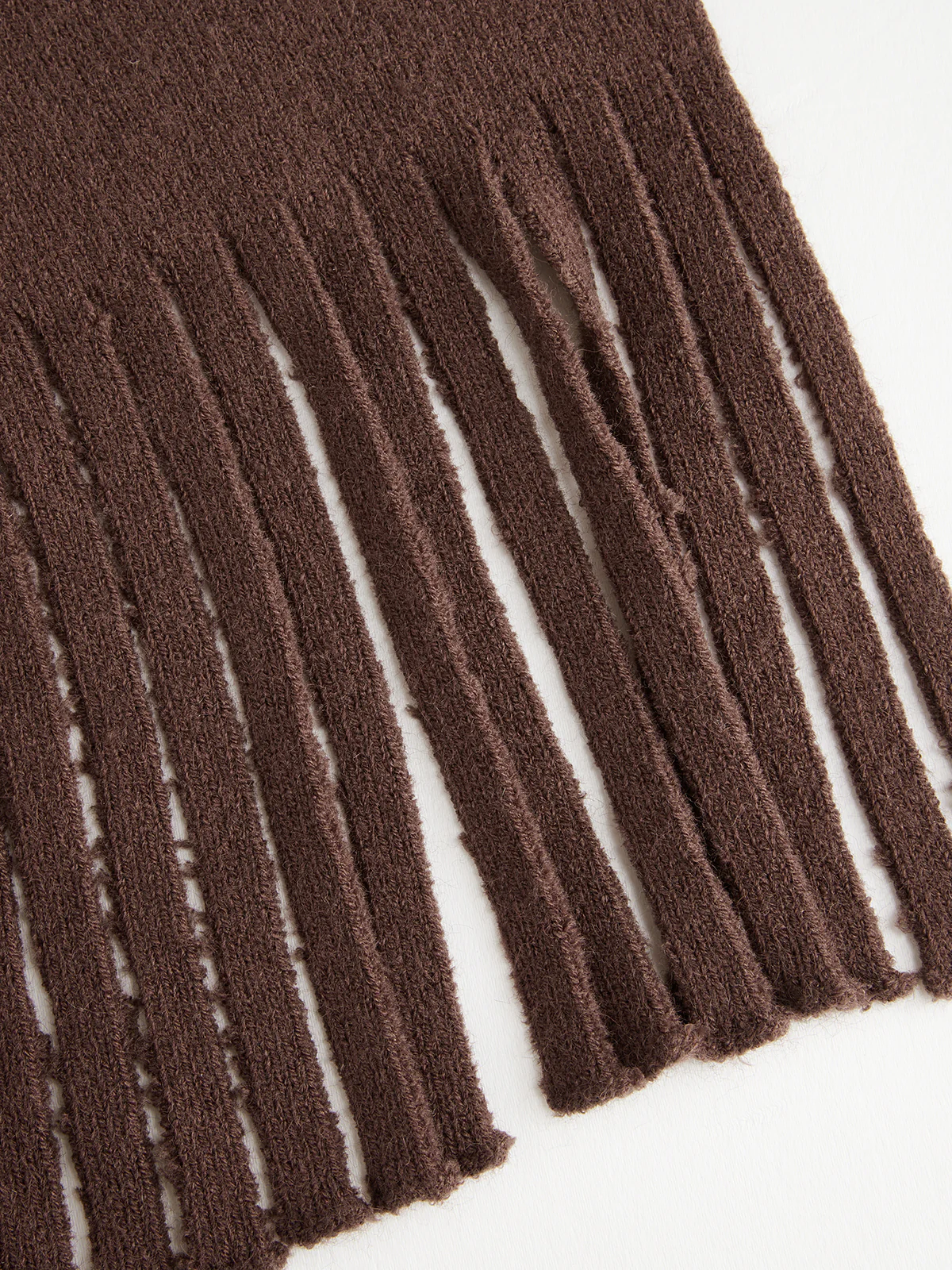 Cable-Knit Dress with Matching Fringe Scarf - Image 5