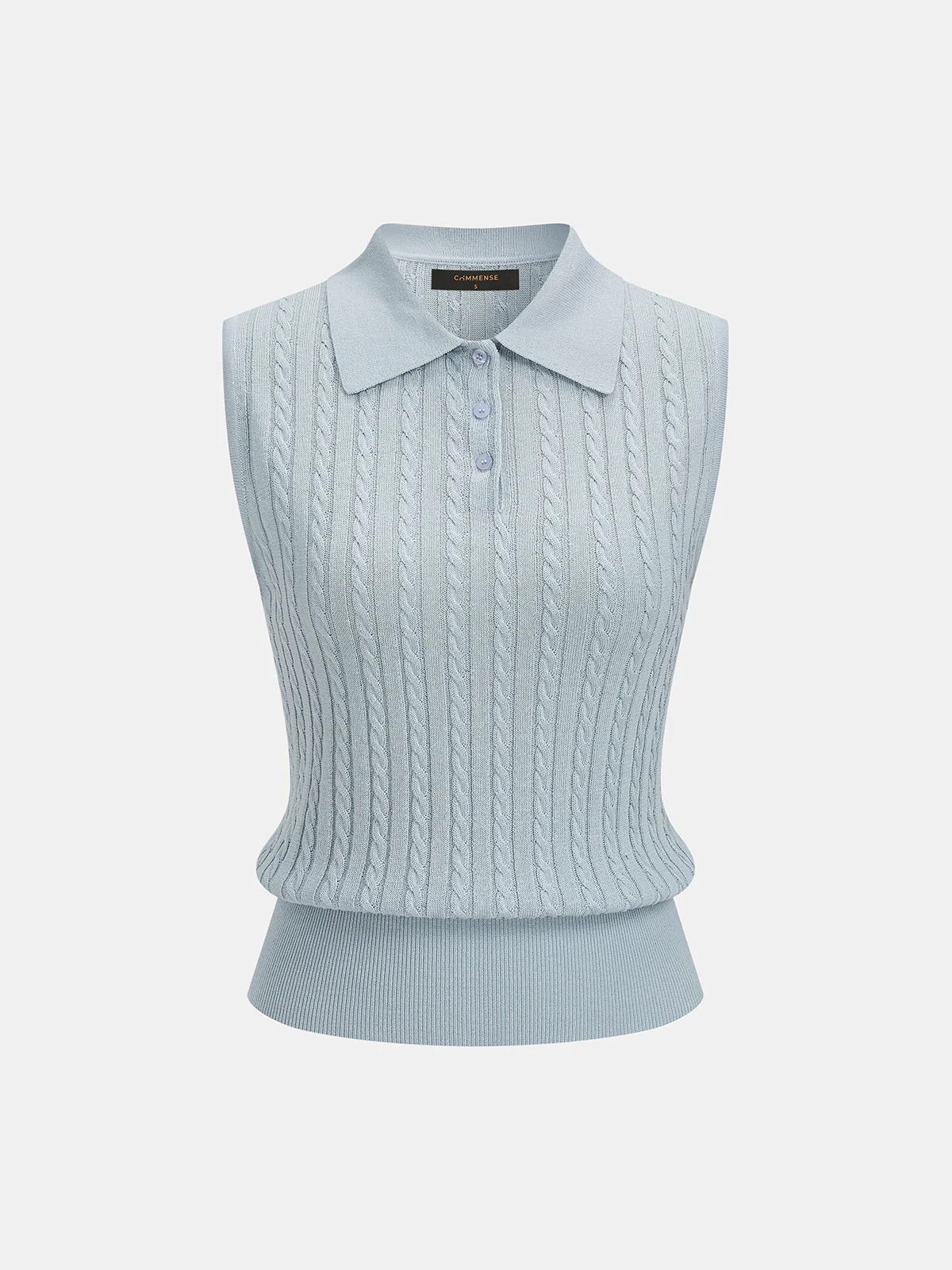 Cable-Knit Polo Top & Maxi Skirt Set - Image 2