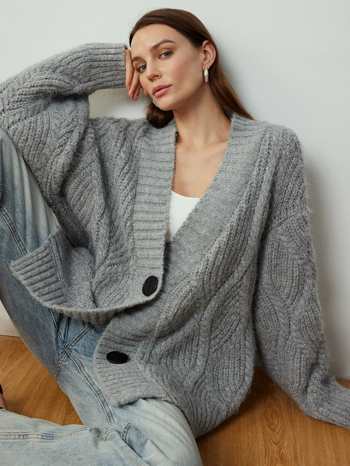 Cable-Knit Button Cardigan - Image 3