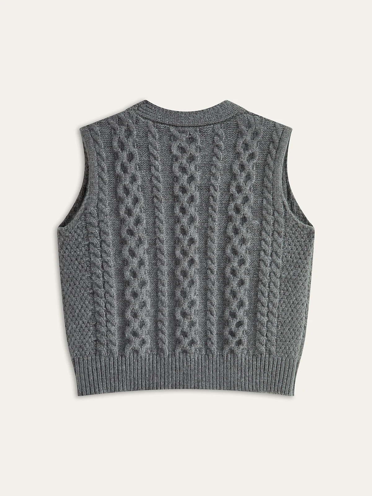 Cable-Knit Sleeveless Sweater Vest - Image 2