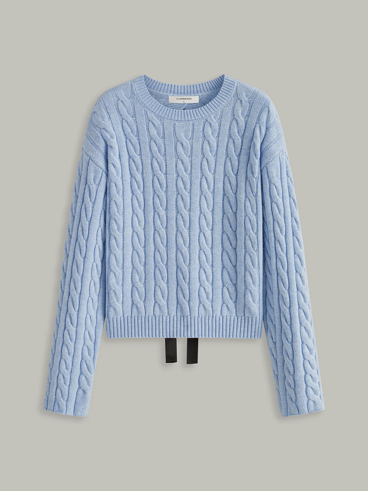 Cable Knit Tie Detail Sweater - Image 2