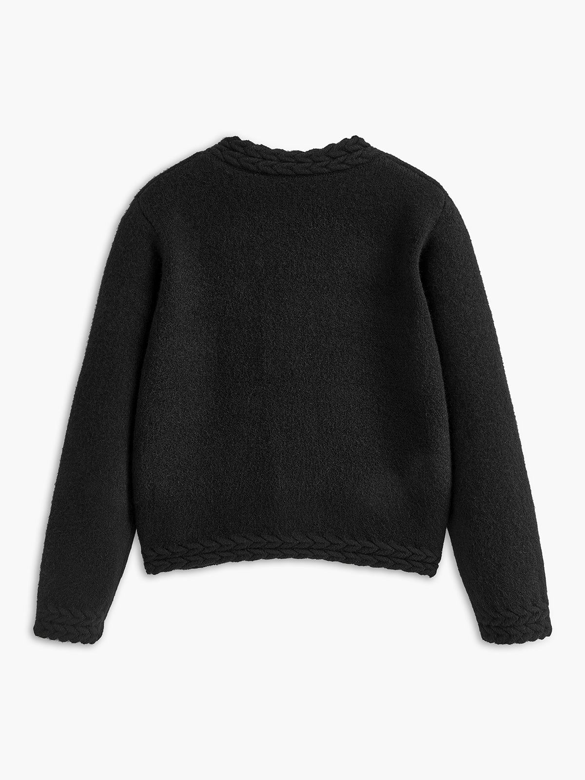 Cable Knit-Trim Breasted Cardigan - Image 3