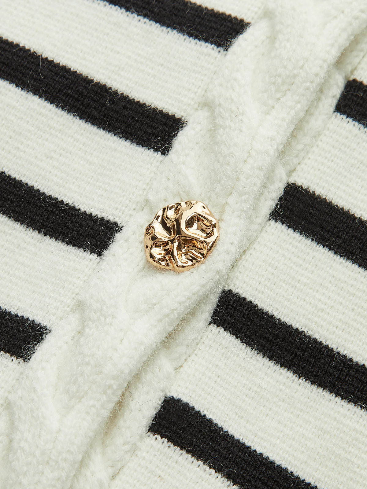 Cable Knit Trim Striped Vest - Image 3