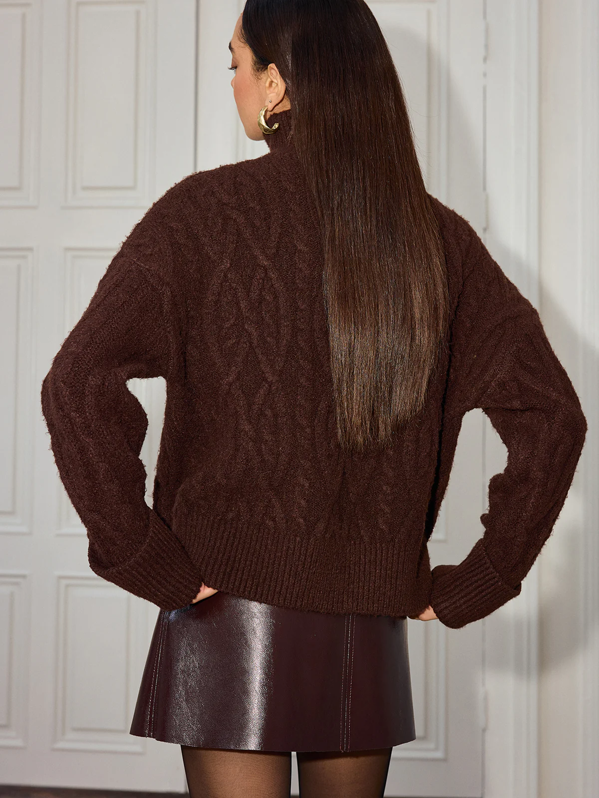 Cable-Knit Turtleneck Sweater - Image 6