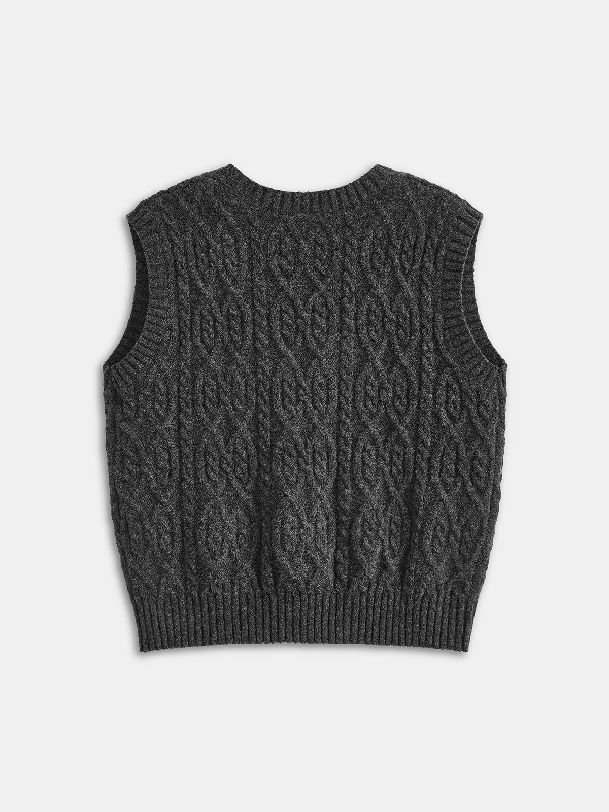 Cable-Knit V-Neck Sweater Vest - Image 2