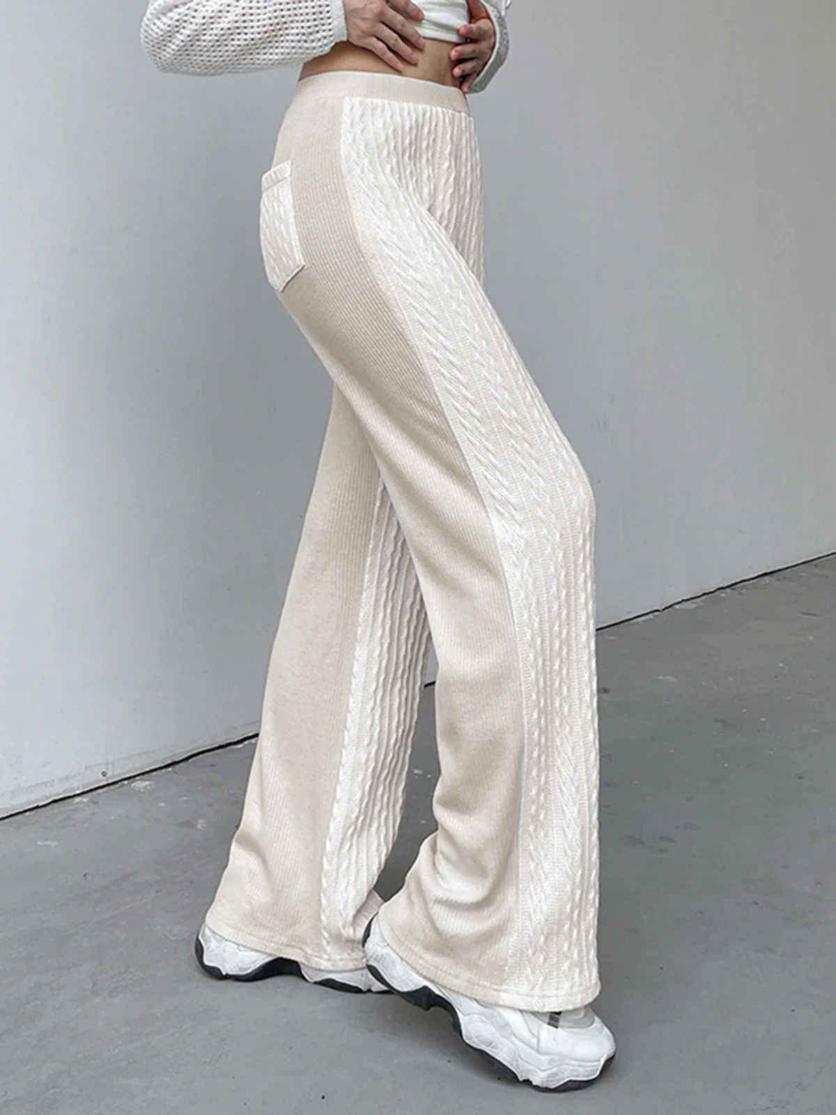 Cable Knit Wide Leg Pants - Image 4