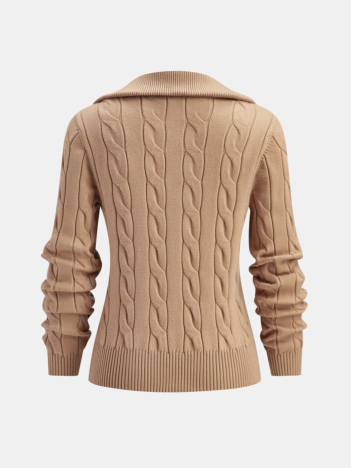 Cable Knit Zip-Up Cardigan - Image 2