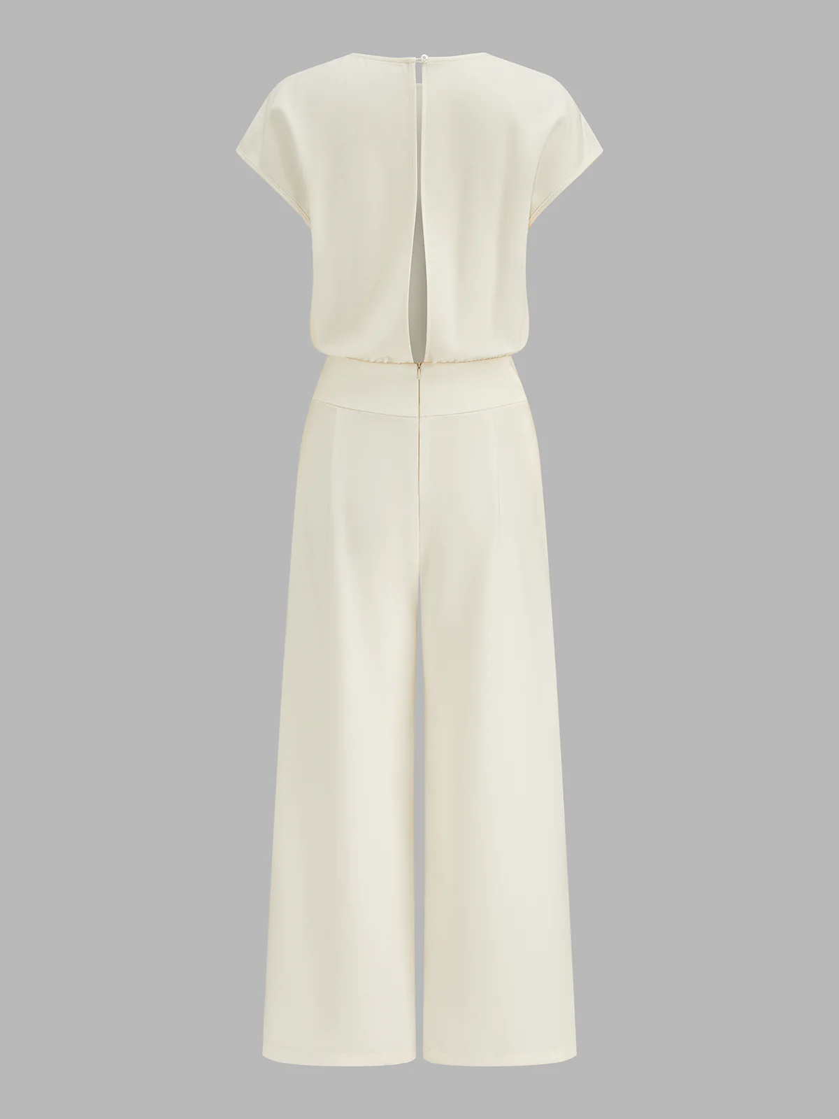 Cap Sleeve Open Back Wide Leg Jumpsuit - Image 2