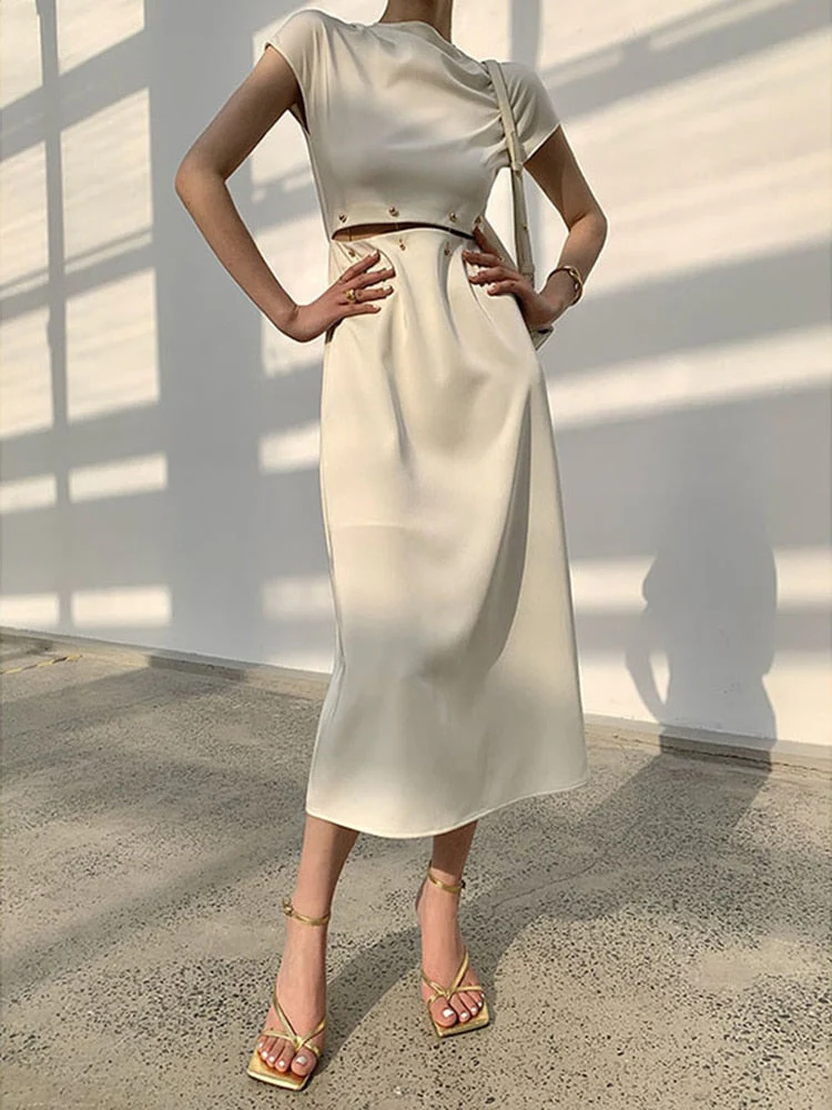 Cap Sleeve Cutout Midi Dress - Image 2