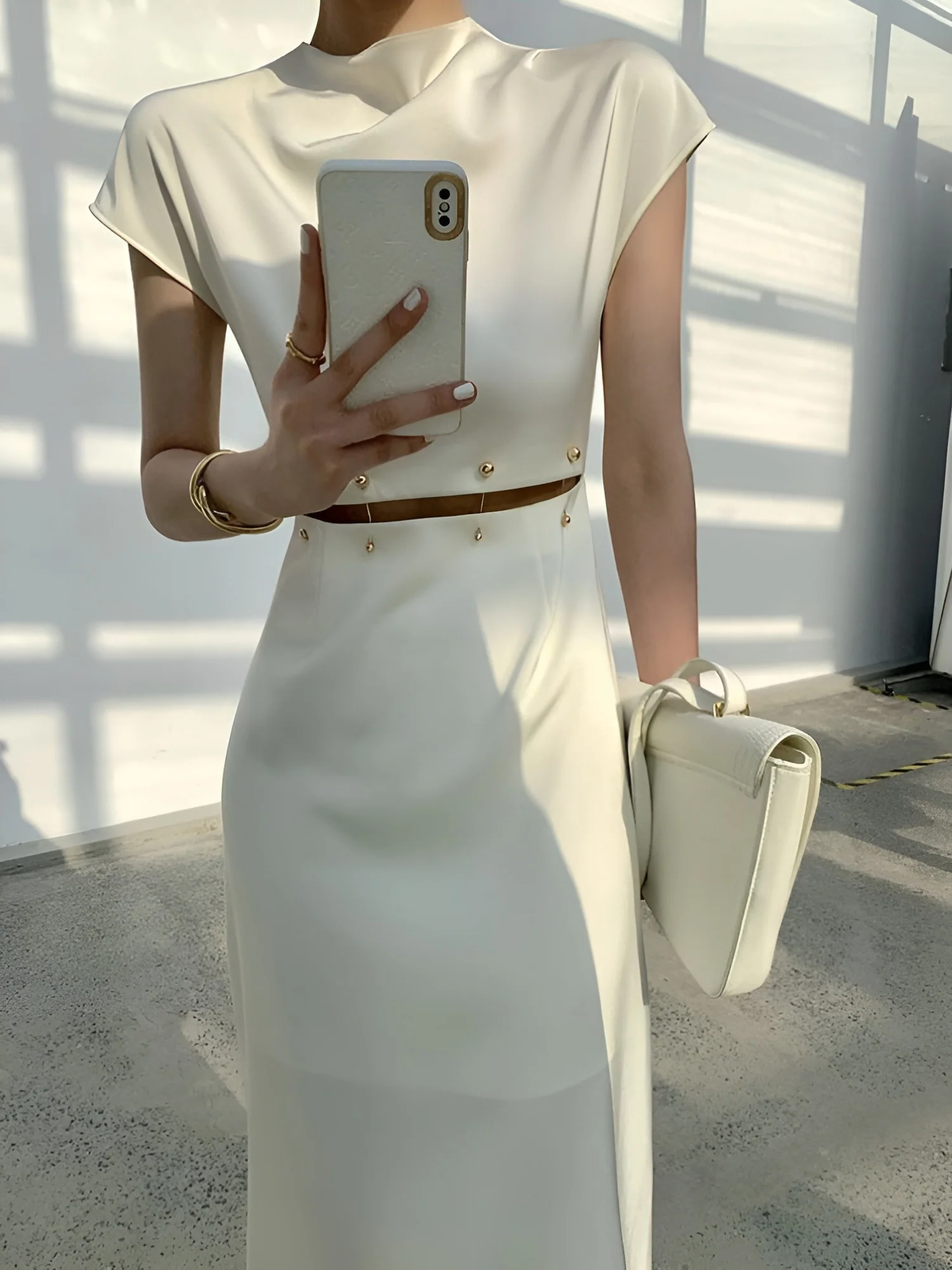 Cap Sleeve Cutout Midi Dress - Image 3