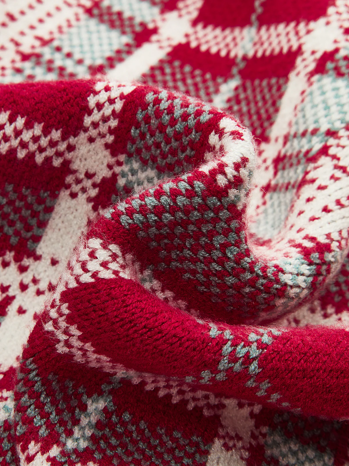 Cap Sleeve Plaid Knit Vest - Image 3