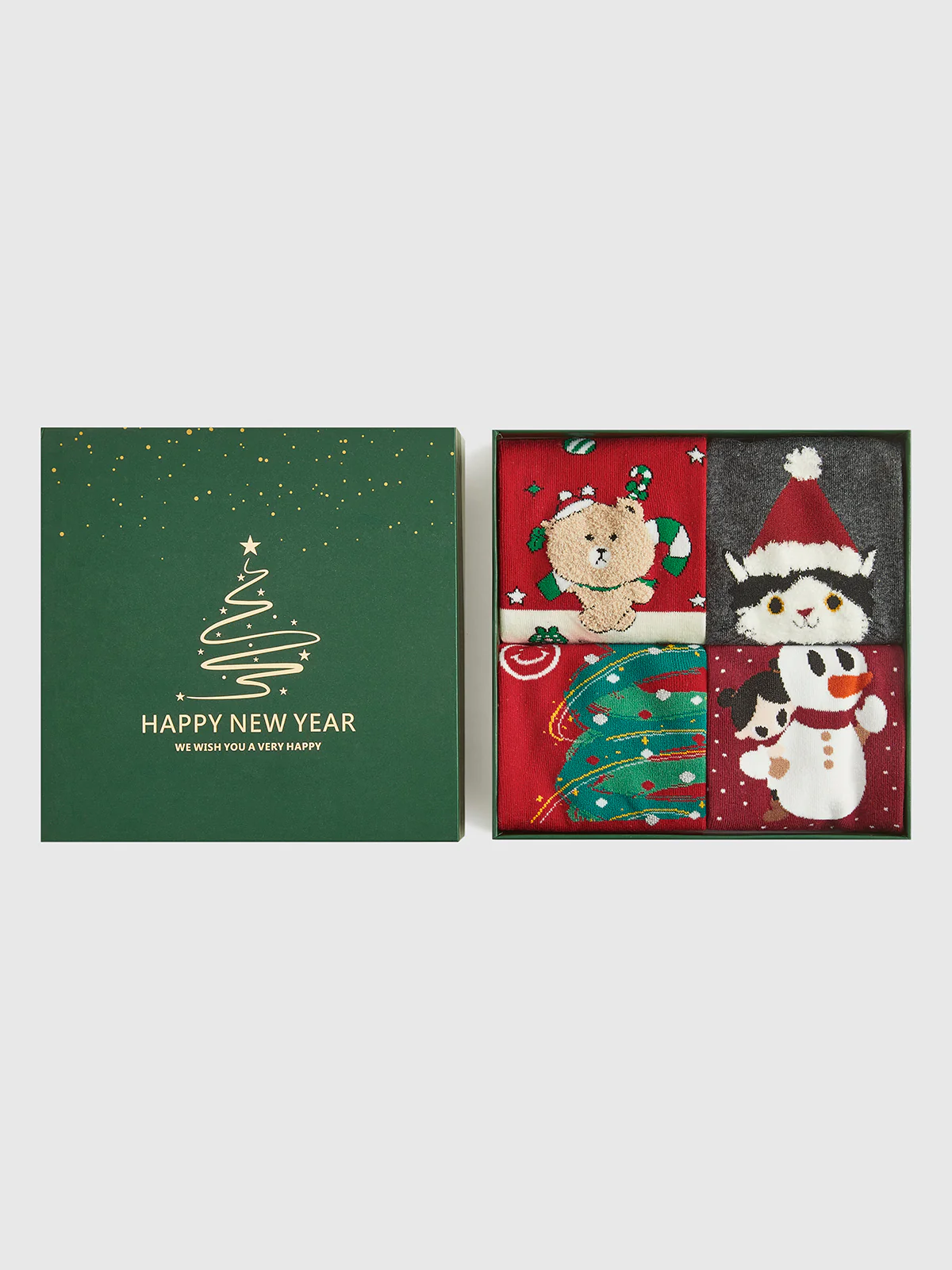 Cartoon Christmas Gift Box With Socks - Image 2
