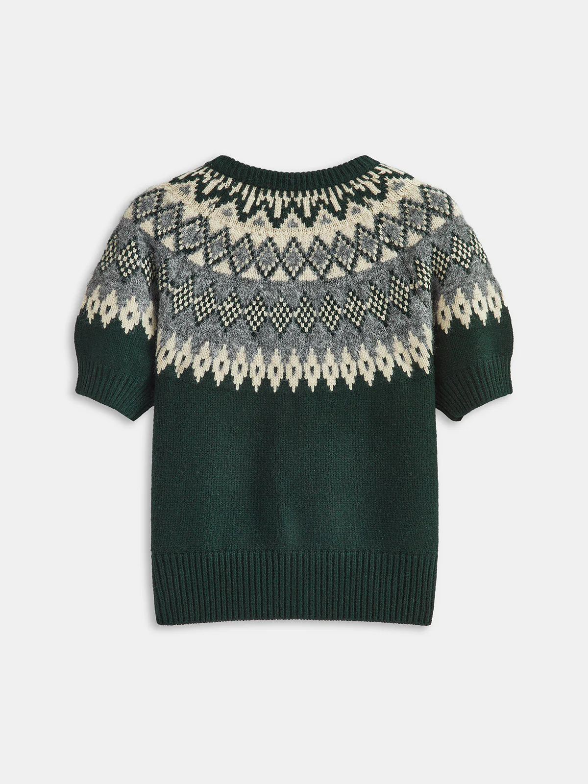 Cashmere-Blend Fair Isle Short-Sleeve Cardigan - Image 2