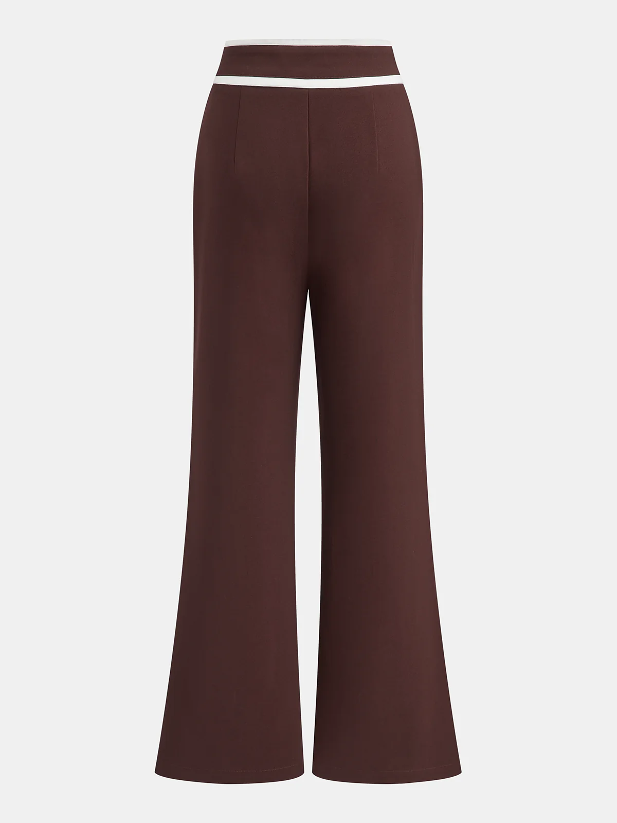 Casual Contrast Trim Flare Pants - Image 3