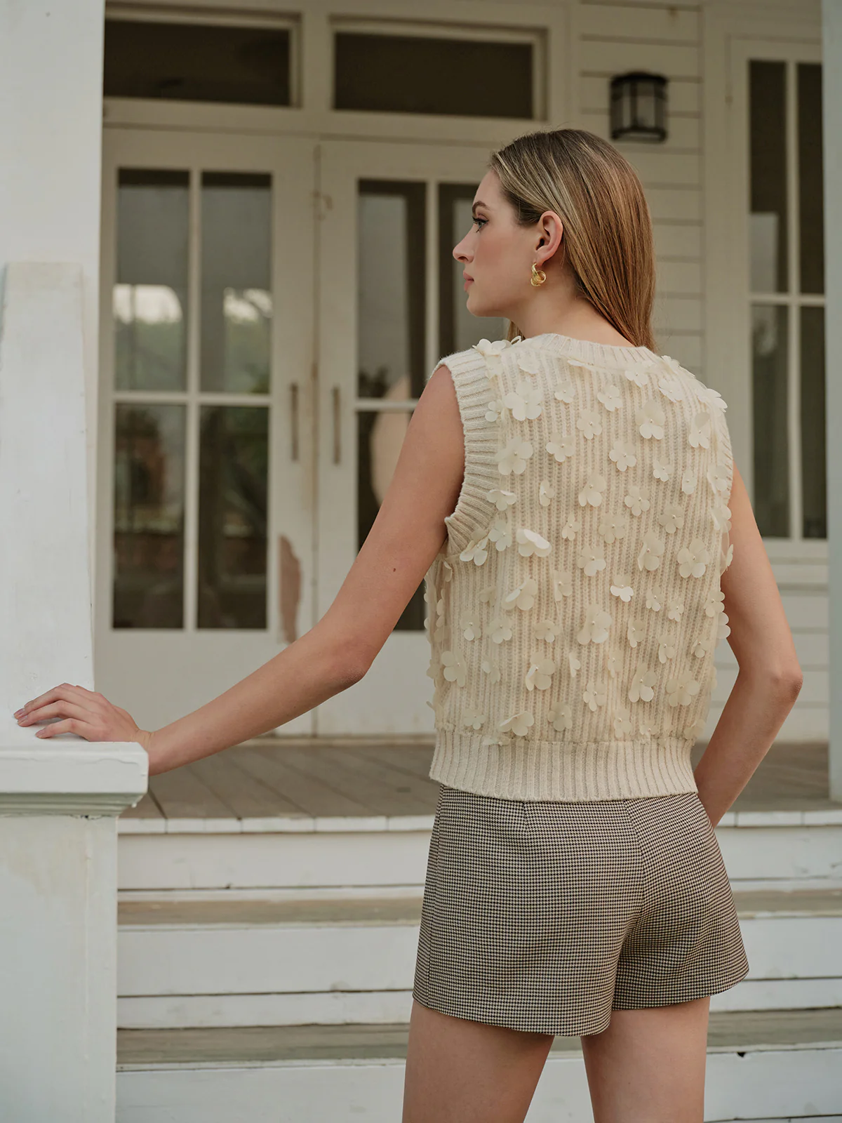 Casual Floral Sweater Vest - Image 4