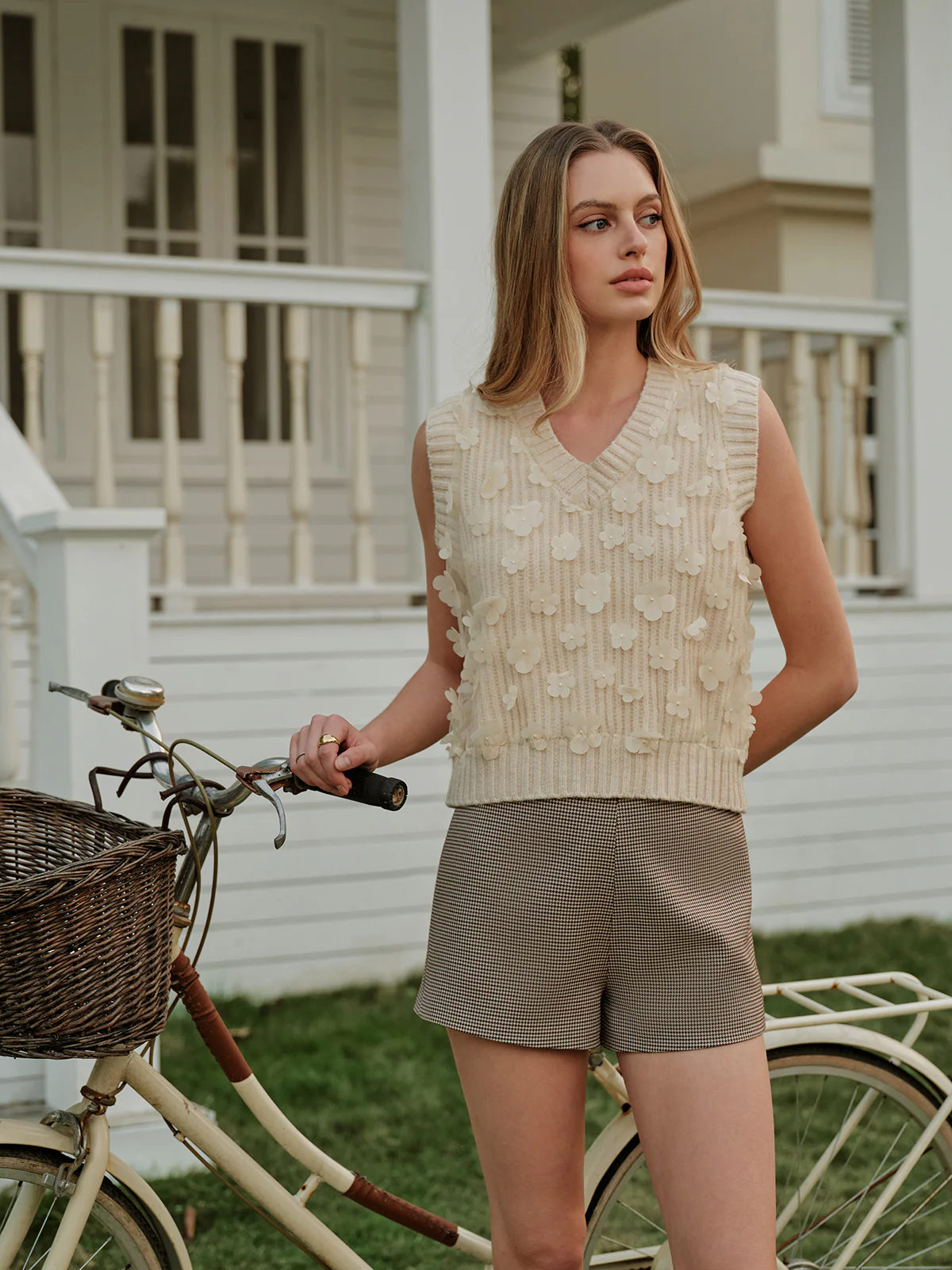 Casual Floral Sweater Vest - Image 5