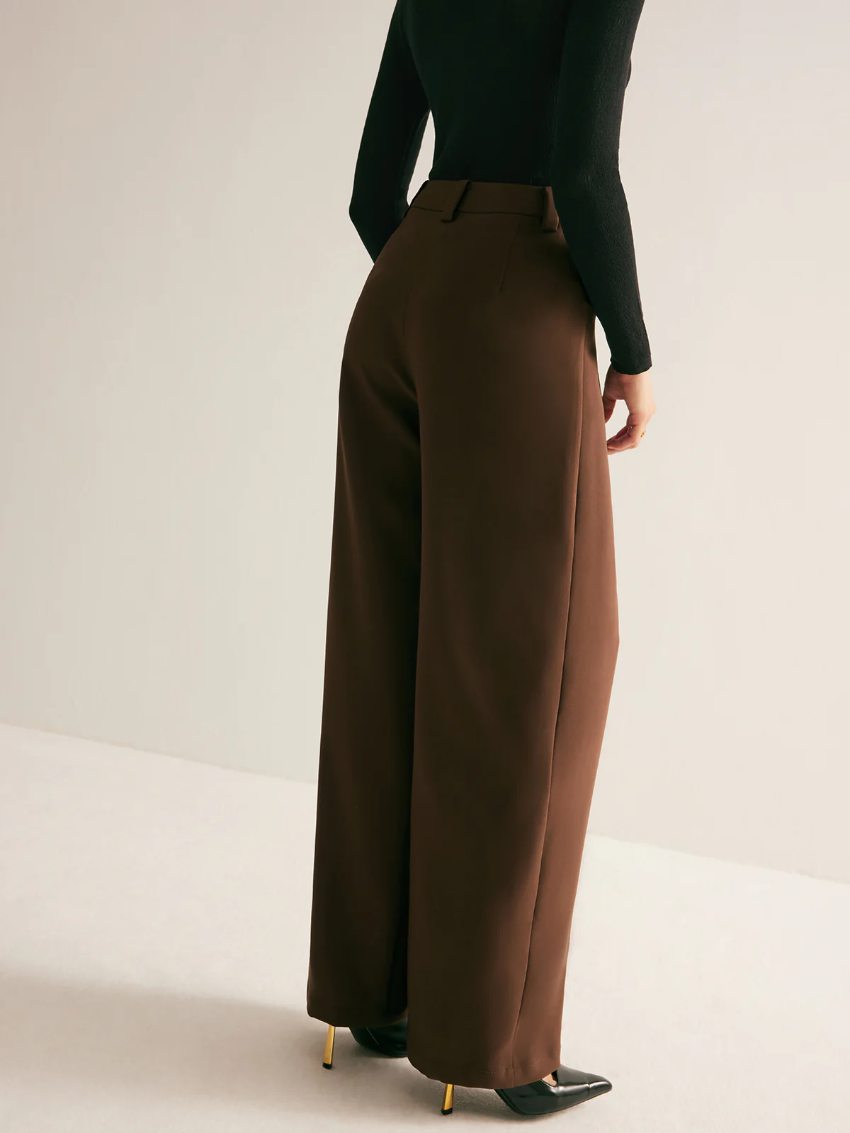 Casual Pleated Mid Waist Pants - Image 5