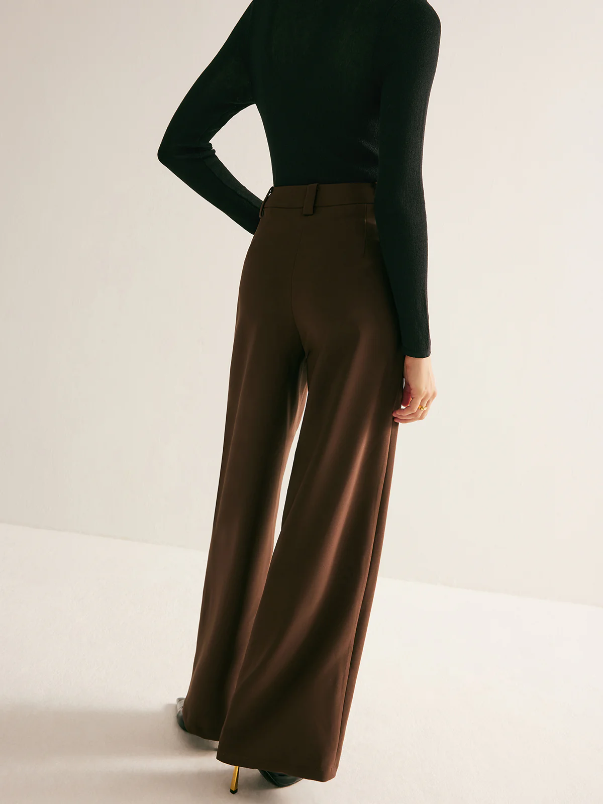 Casual Pleated Mid Waist Pants - Image 6