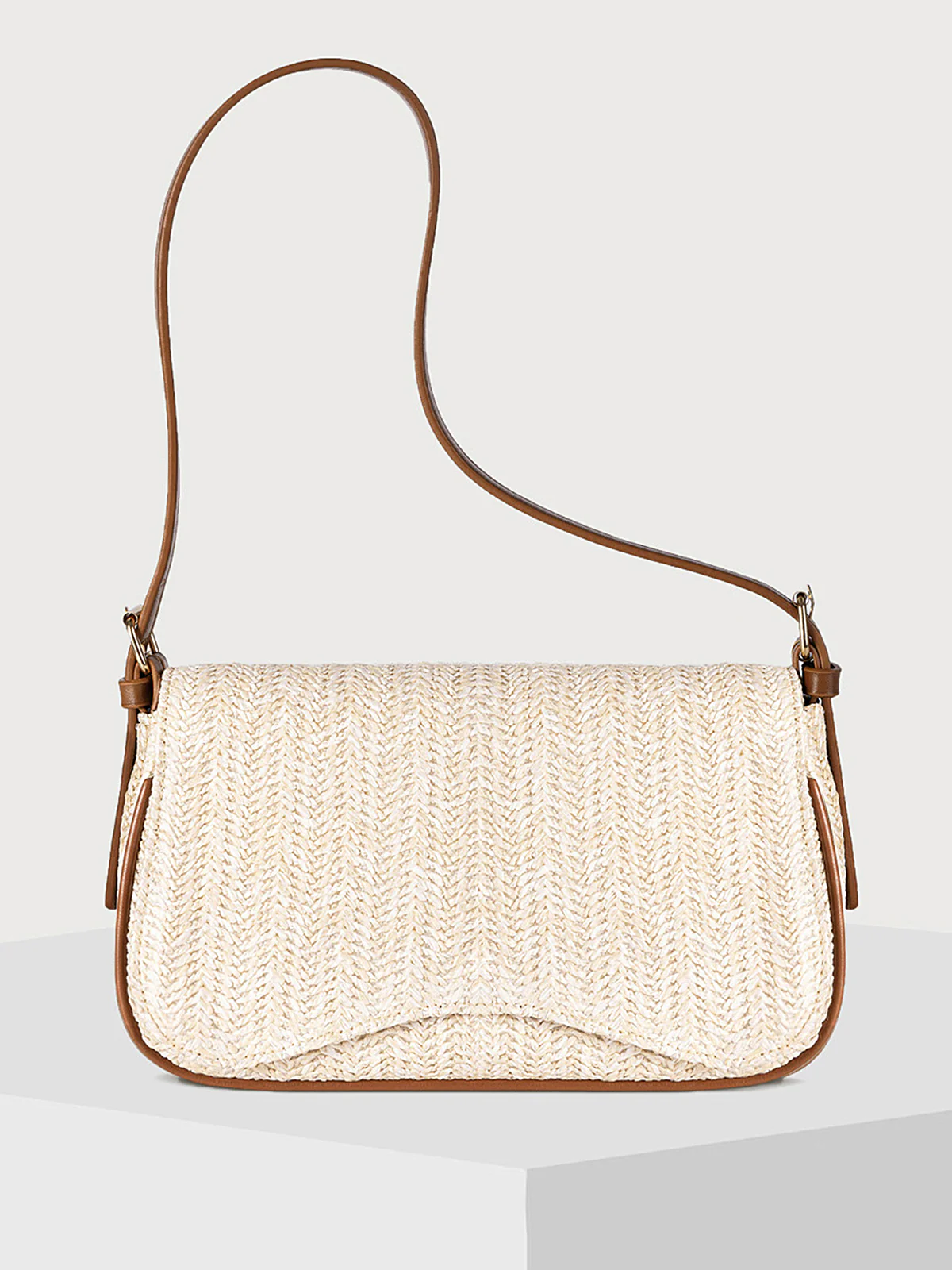 Casual Straw-Texture Shoulder Bag - Image 4