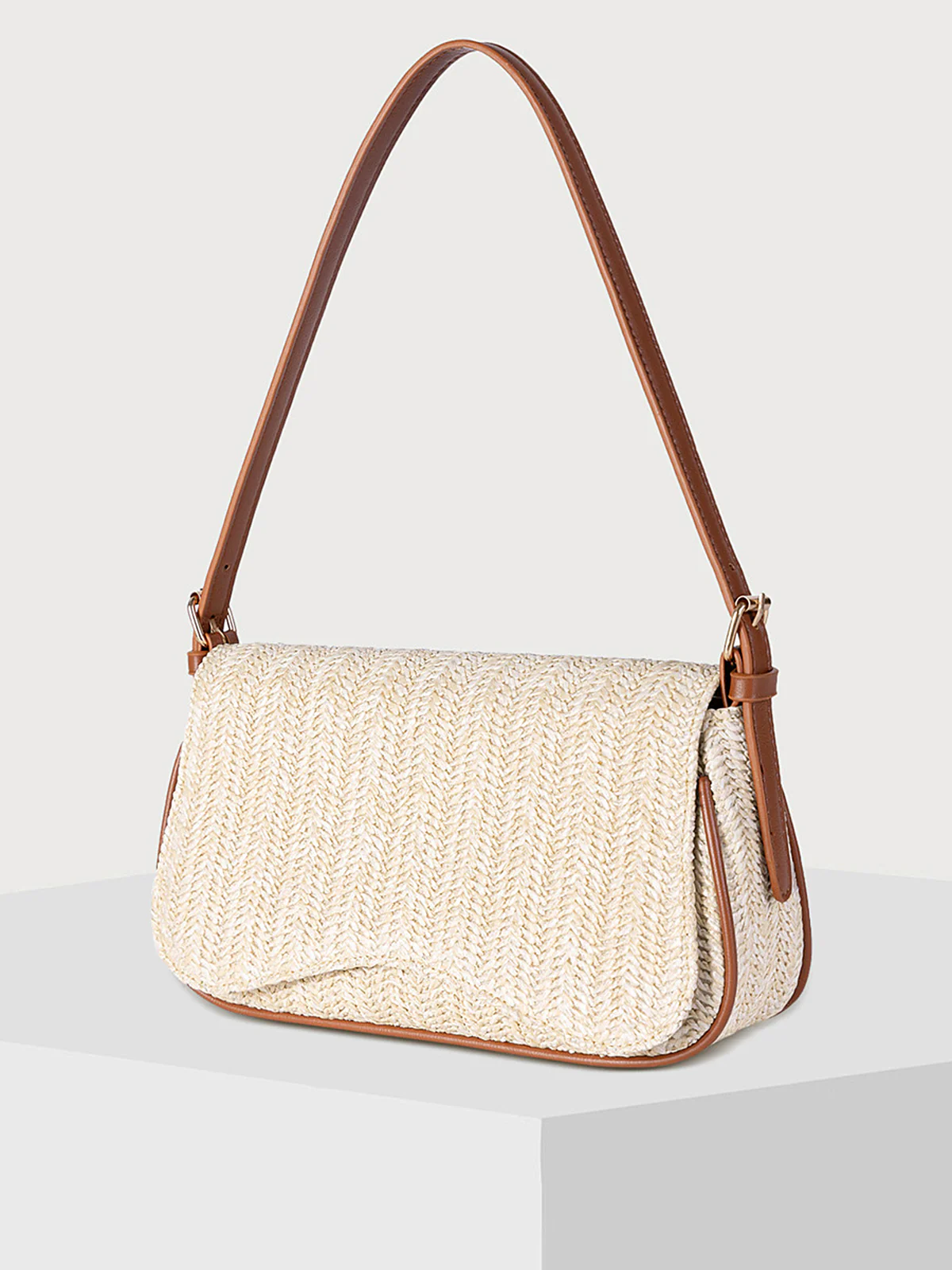 Casual Straw-Texture Shoulder Bag - Image 5
