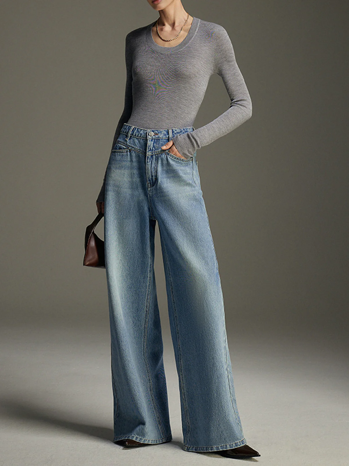 Wide-Leg Denim Jeans - Image 3
