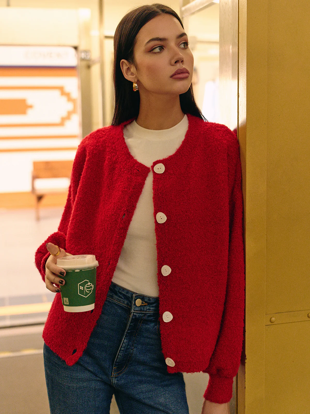 Casual Wool-Blend Button Cardigan - Image 4