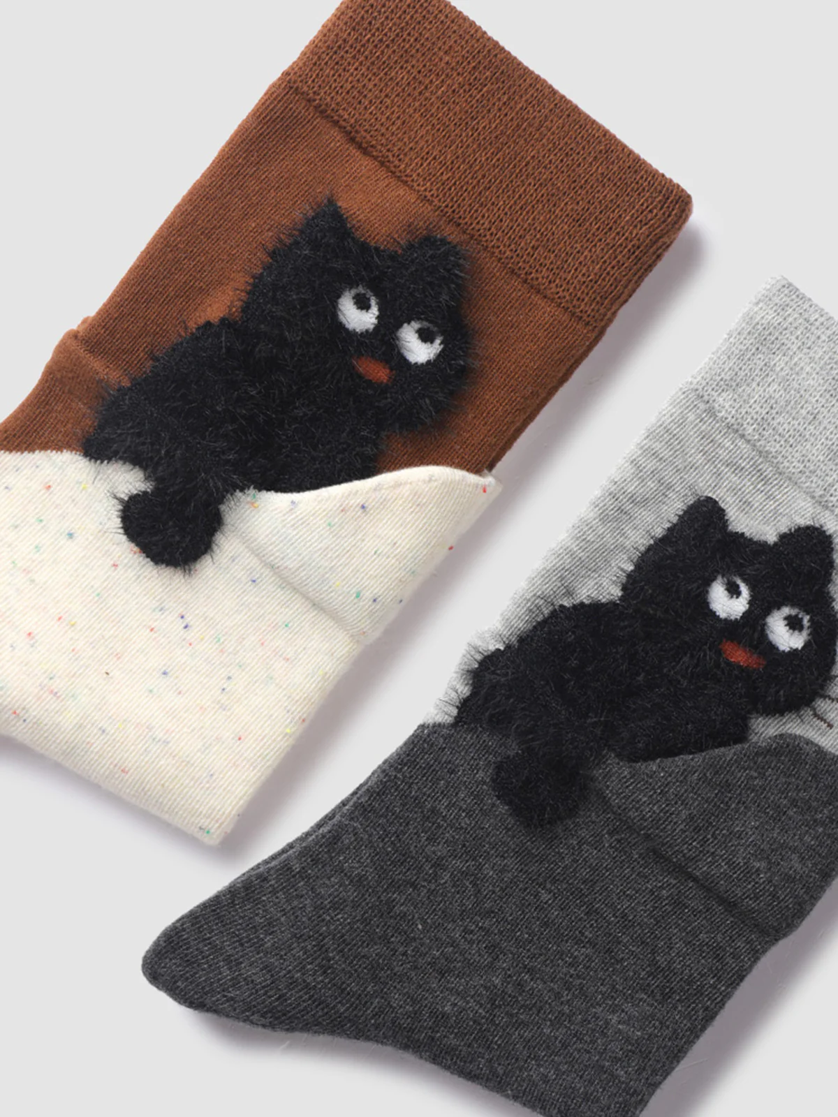 Cat Graphic Detail Mid-Calf Socks - Image 2