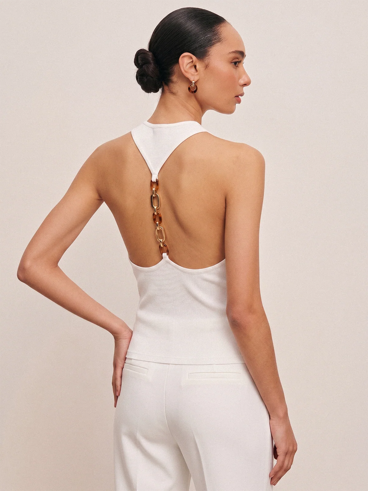 Chain Decor Backless Tank Top - Image 6