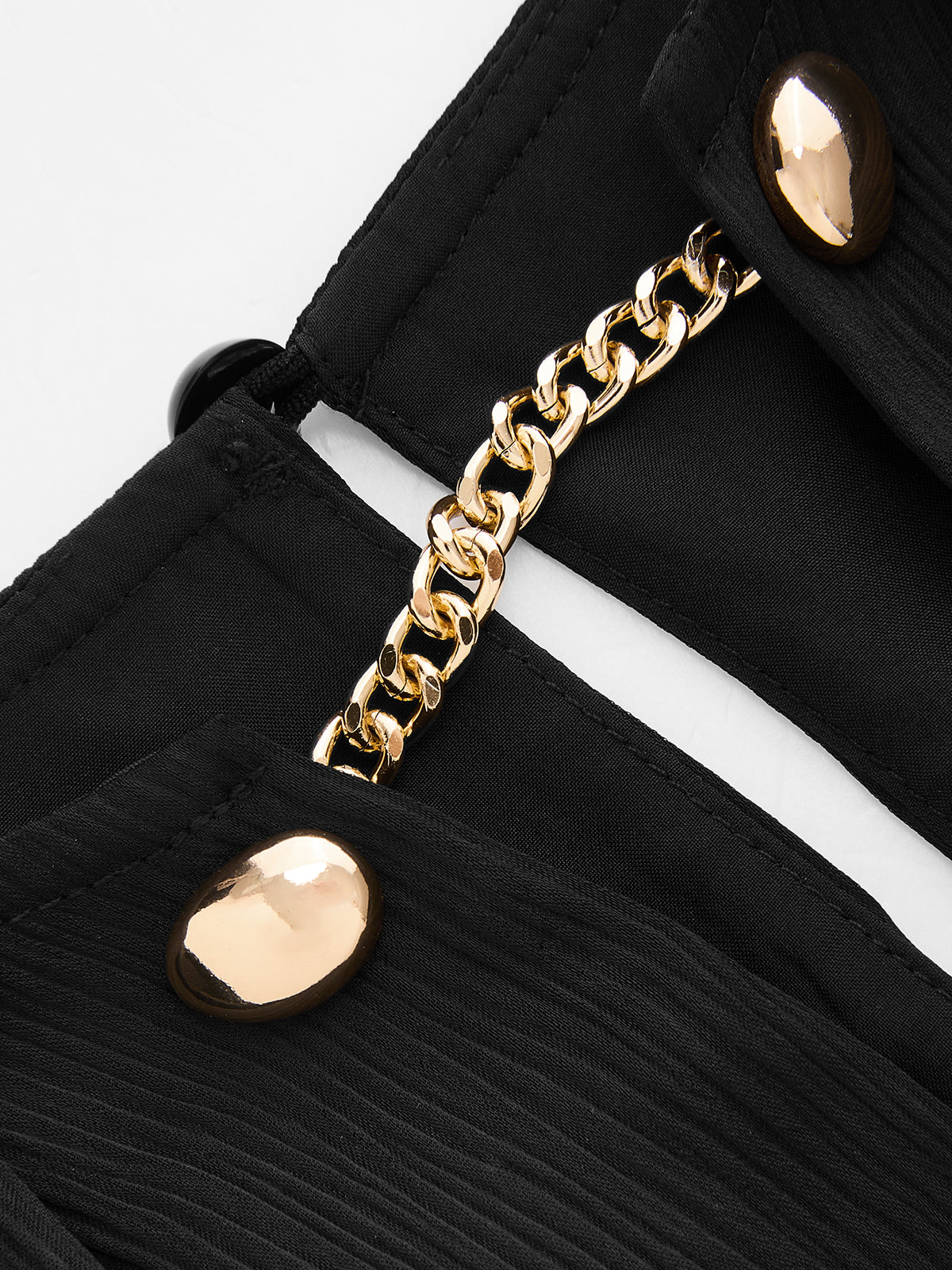 Chain Detail V-Neck Flutter Sleeve Bodysuit - Image 3