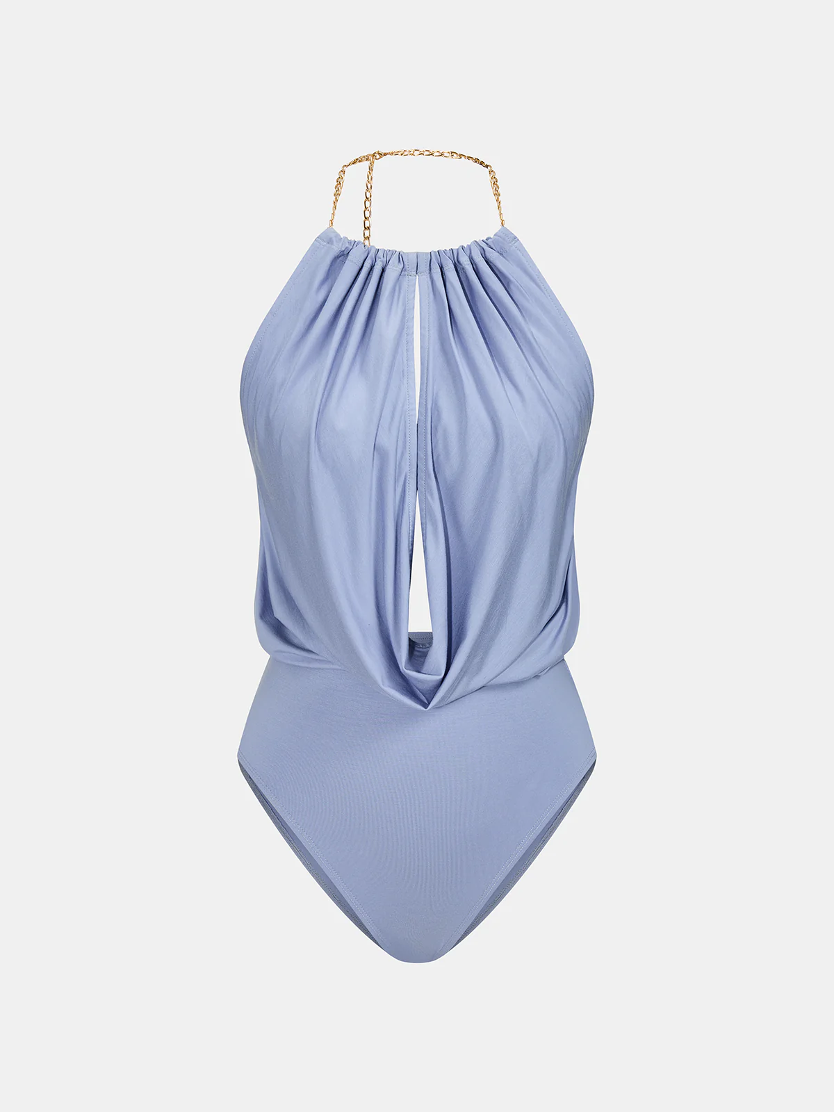 Chain Halter Bodysuit & High-Waisted Palazzo Pants Set - Image 3