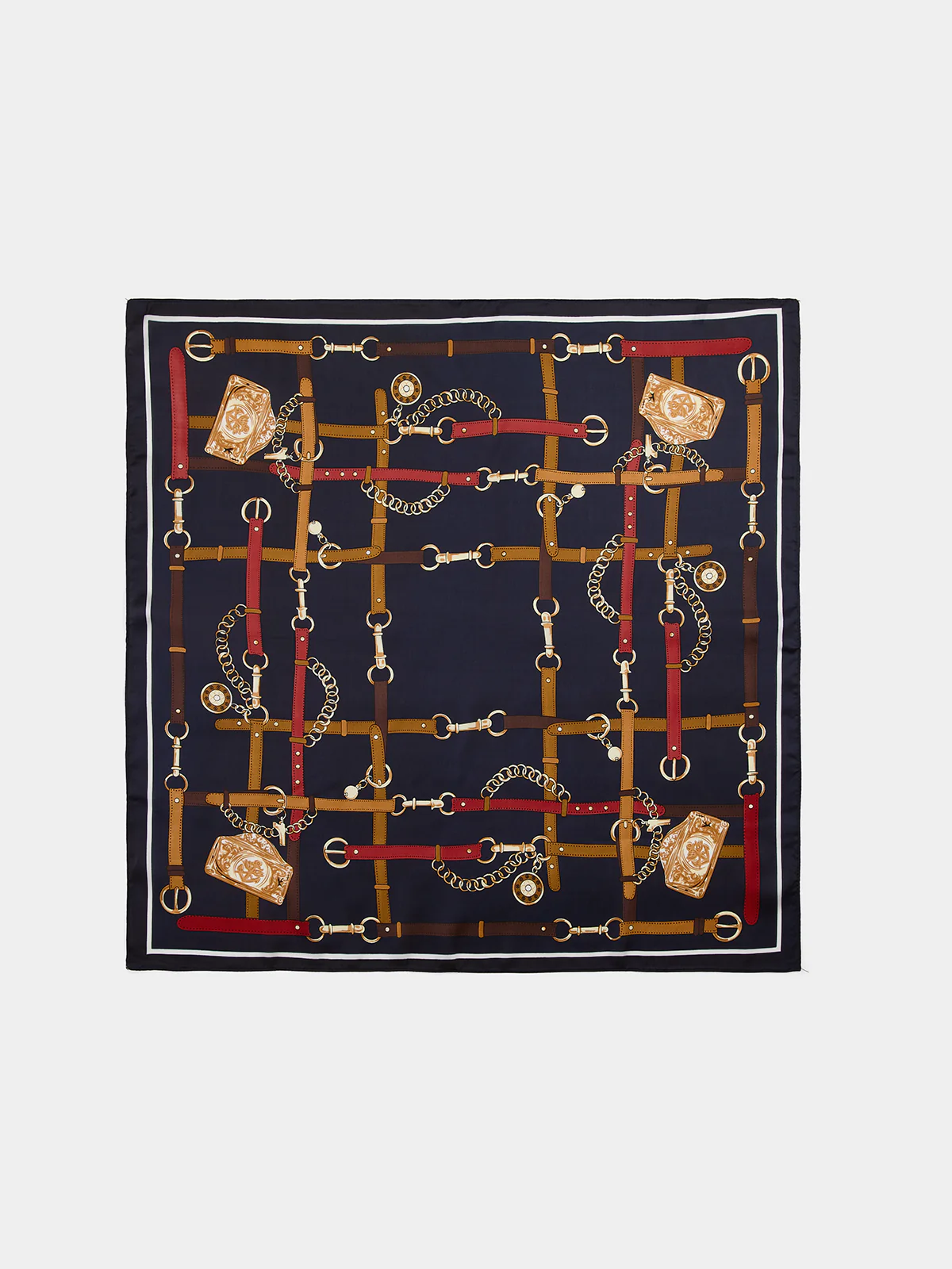 Chain Link Equestrian Print Square Scarf