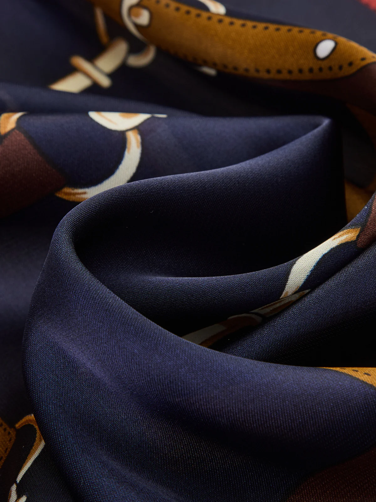 Chain Link Equestrian Print Square Scarf - Image 3