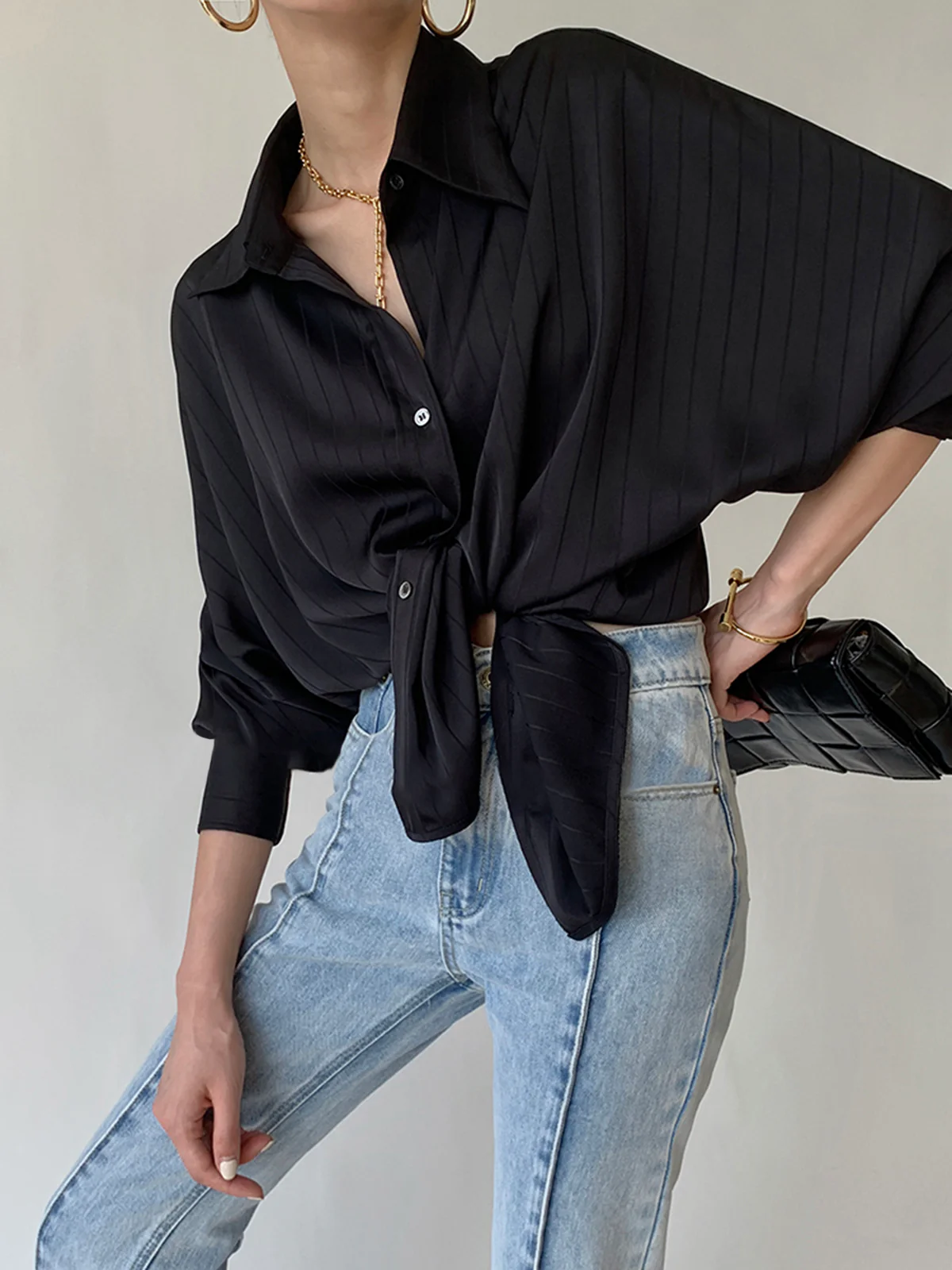 Charlotte Oversized Button Up Collared Shirt - Image 2