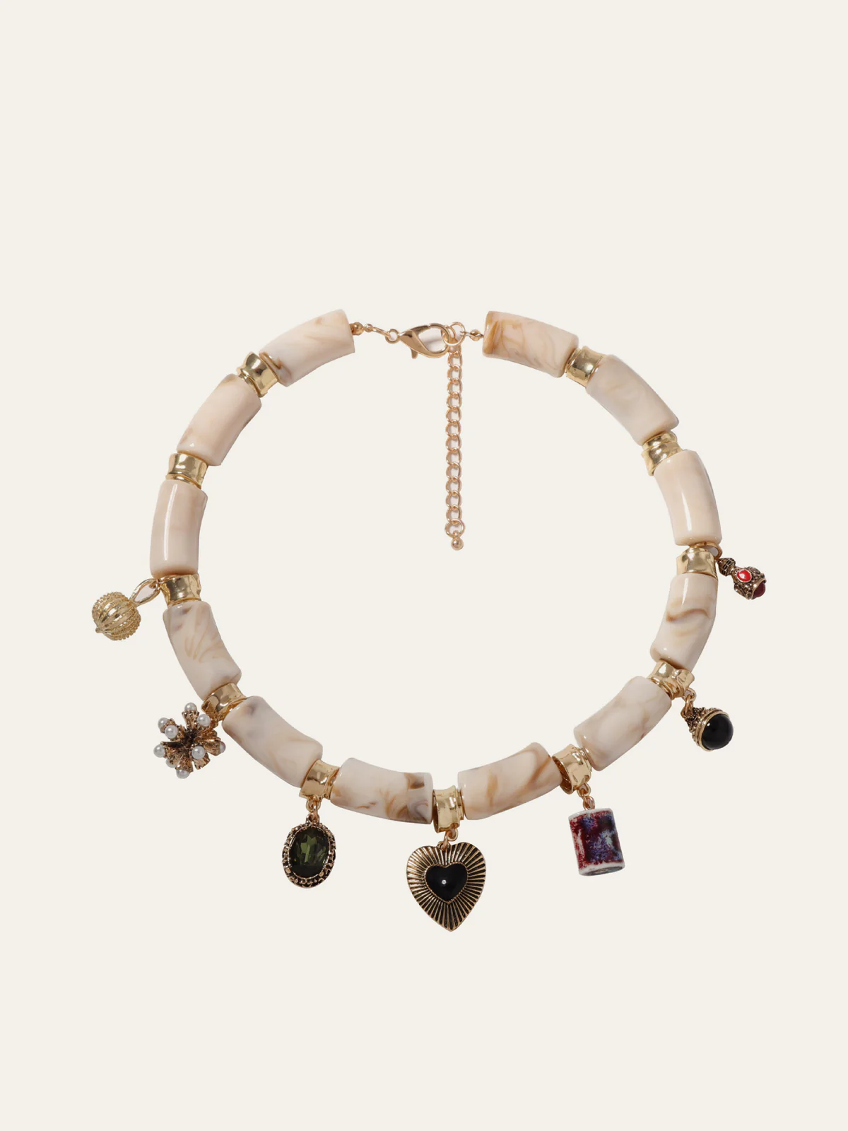 Charm Pendant Beaded Necklace - Image 2