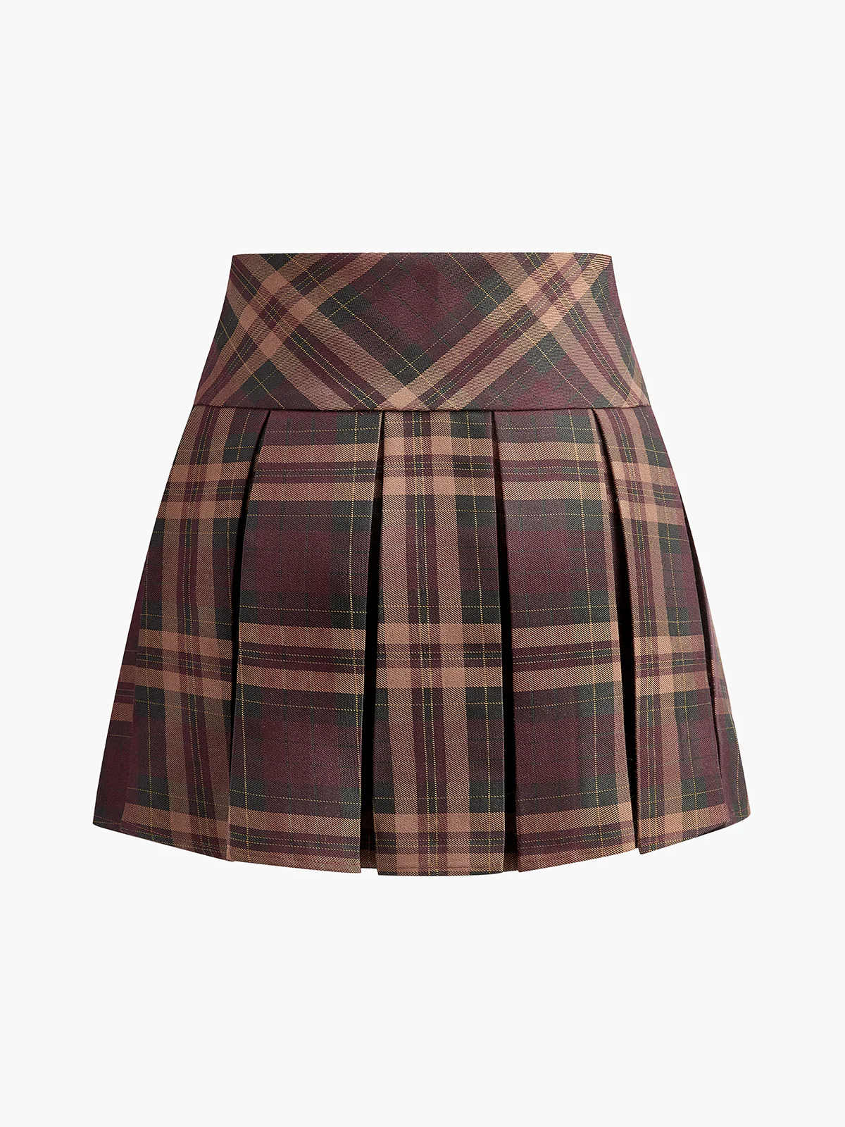Checked Pleated Mini Skirt - Image 2