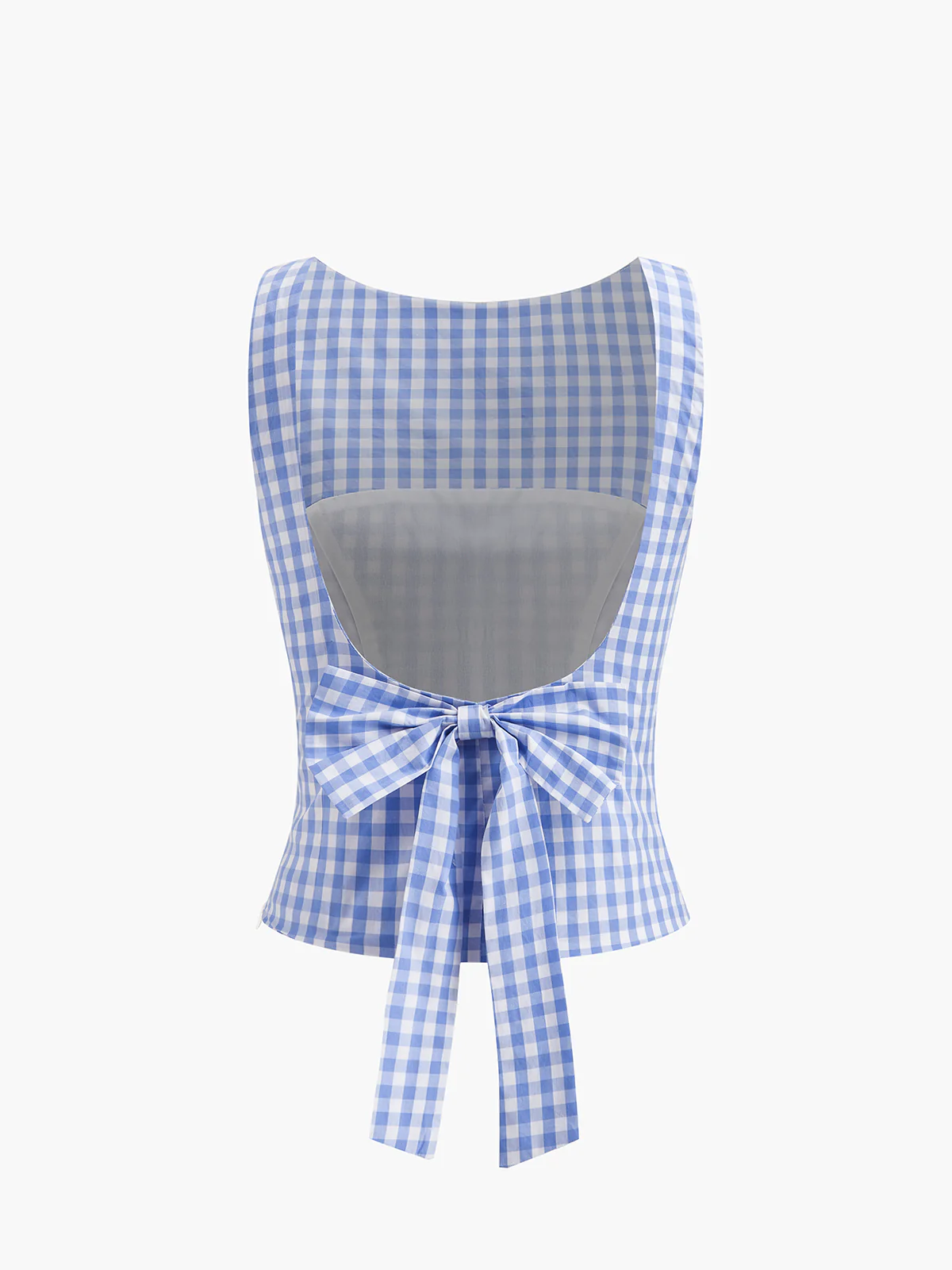 Checkerboard Bow Back Crop Top - Image 9