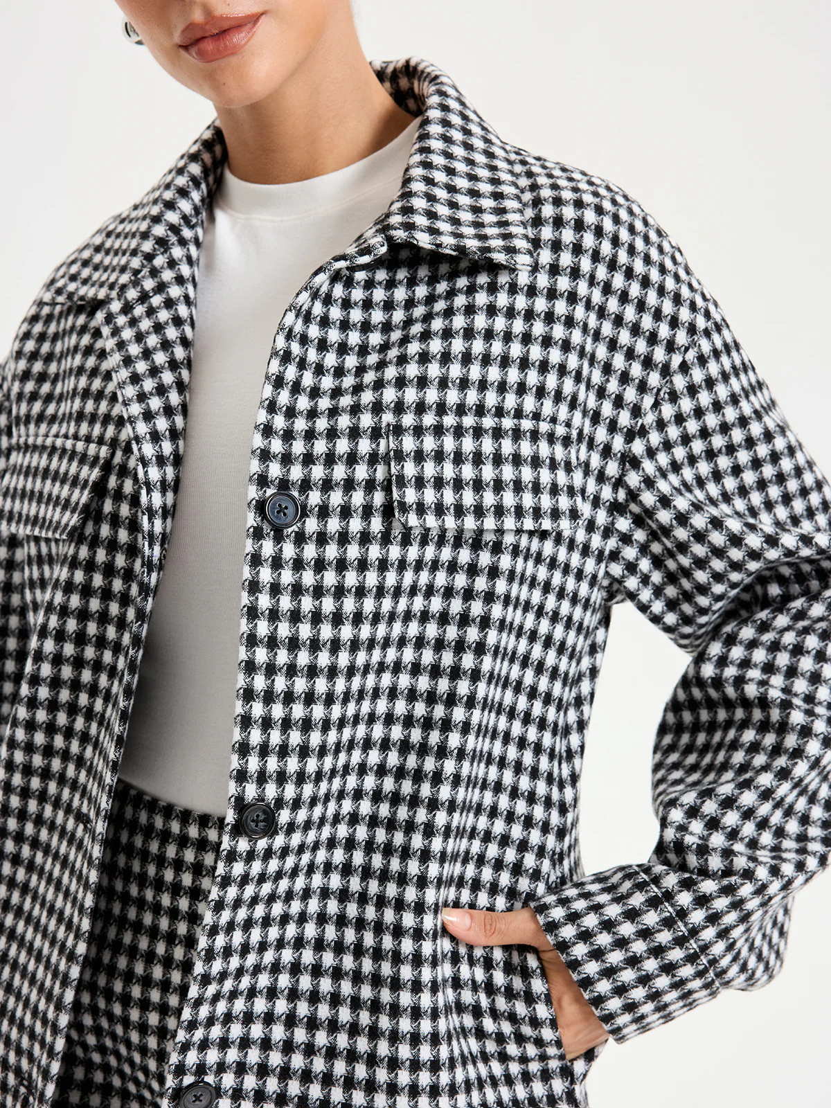 Checkered Lapel Jacket - Image 3