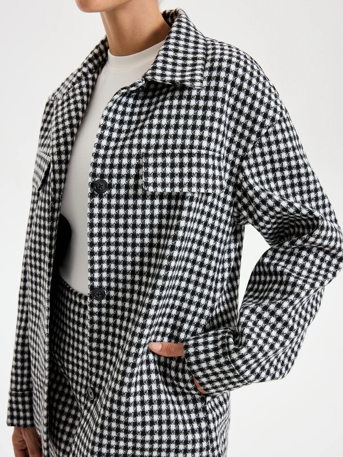 Checkered Lapel Jacket - Image 4