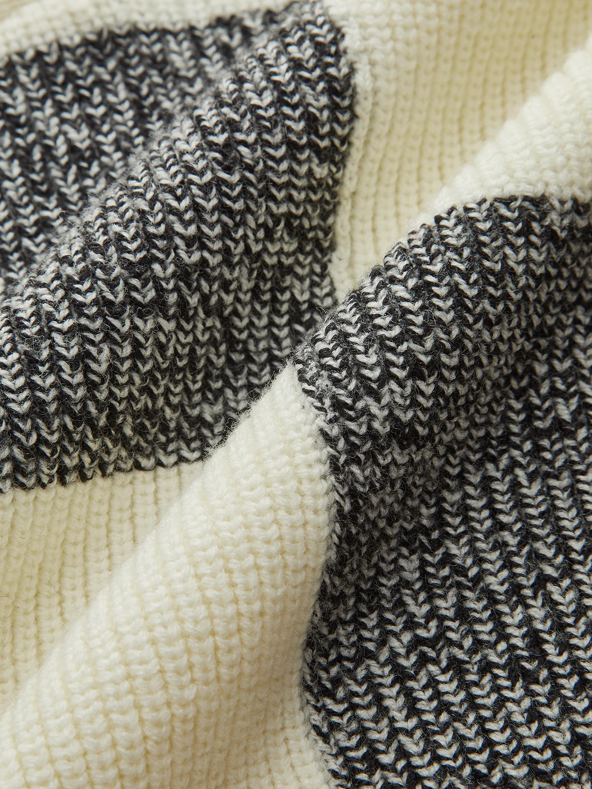 Checkered Wool Blend Polo Knit Top - Image 5