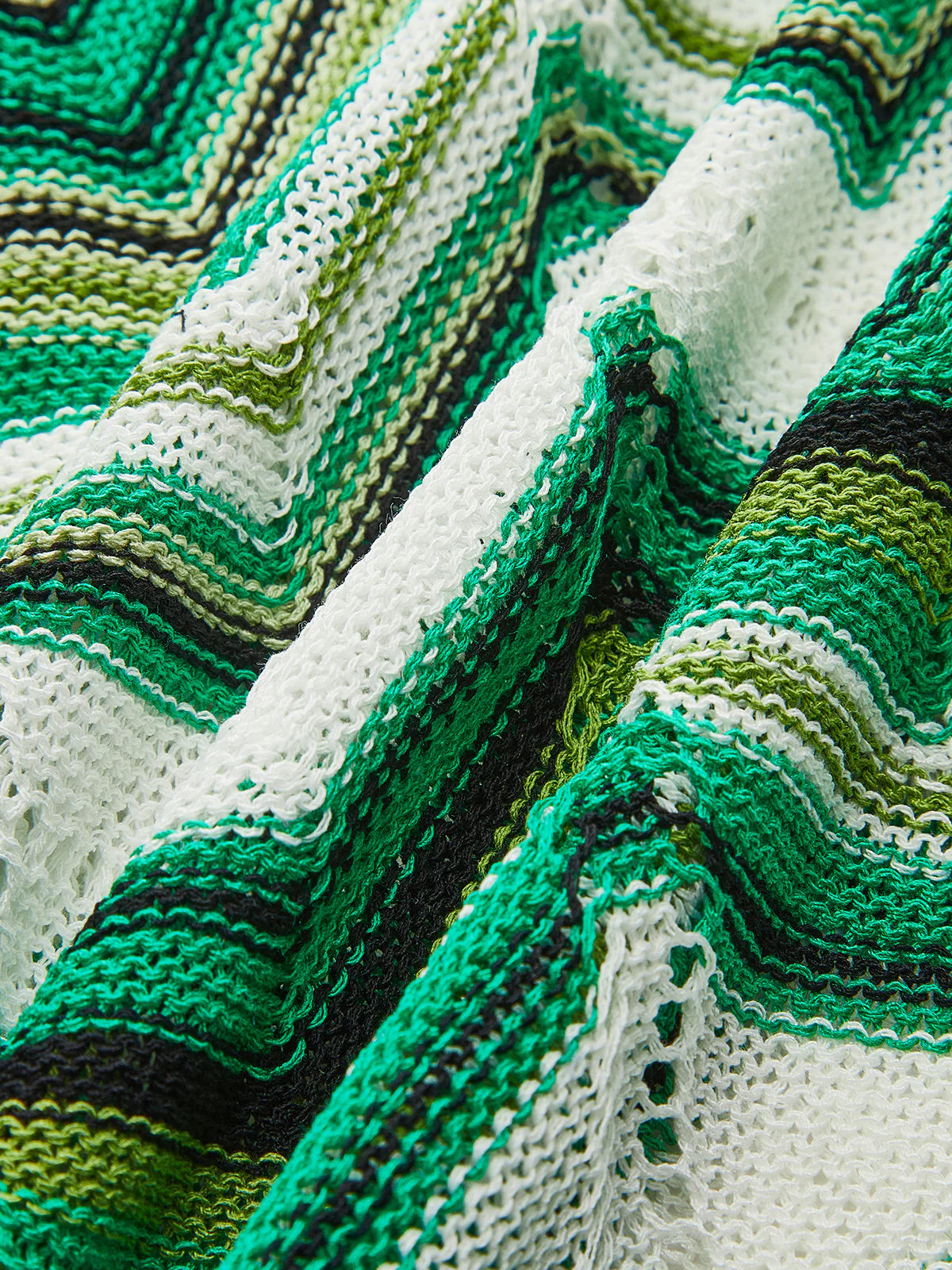 Chevron-Patterned Tie-Strap Knit Midi Dress - Image 3