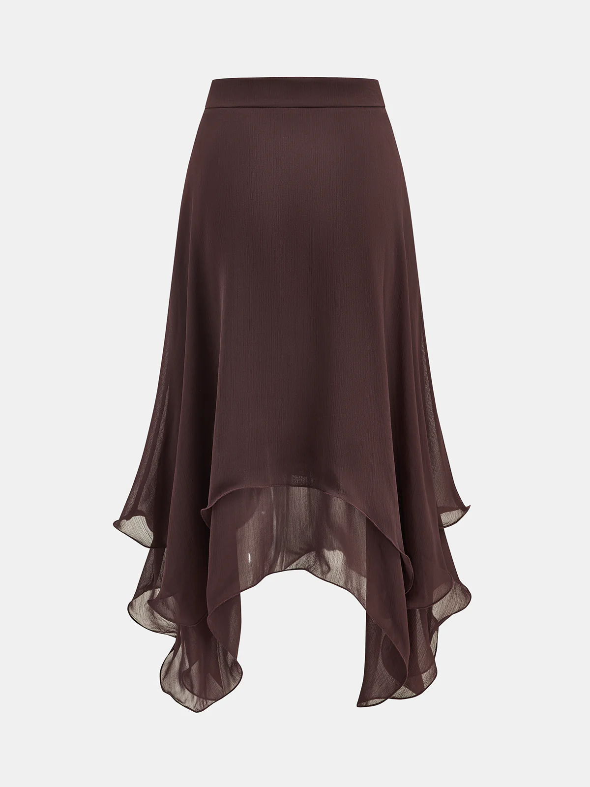 Chiffon Asymmetric Ruffled Midi Skirt - Image 2