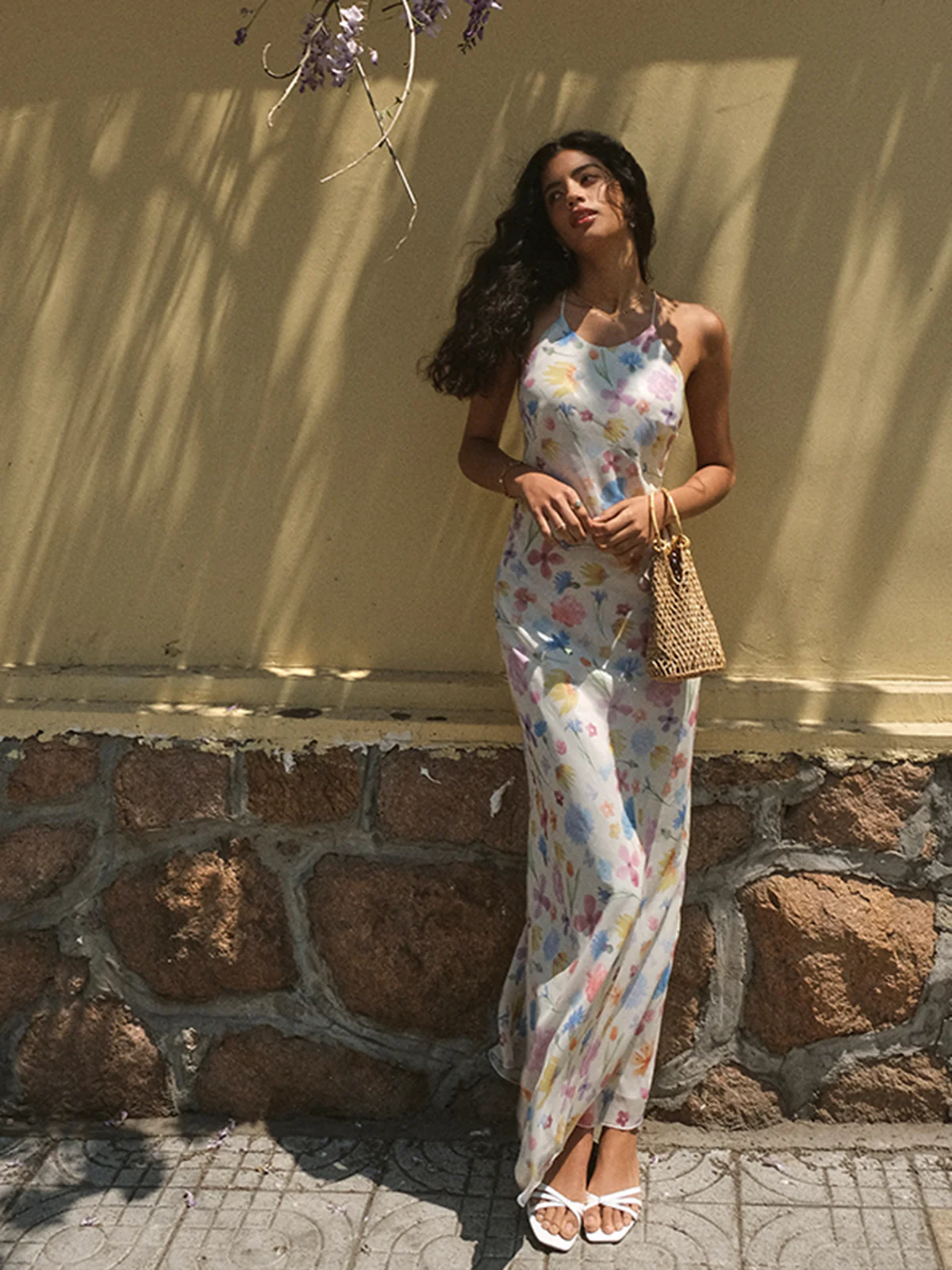 Chiffon Backless Floral Dress - Image 3