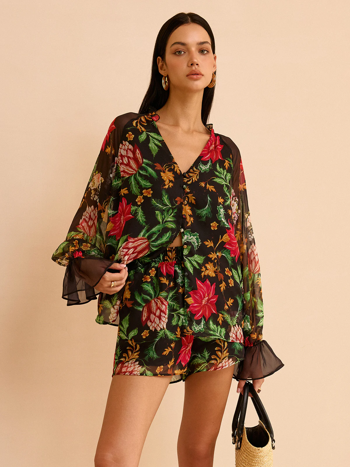 Chiffon Floral Print Blouse - Image 2