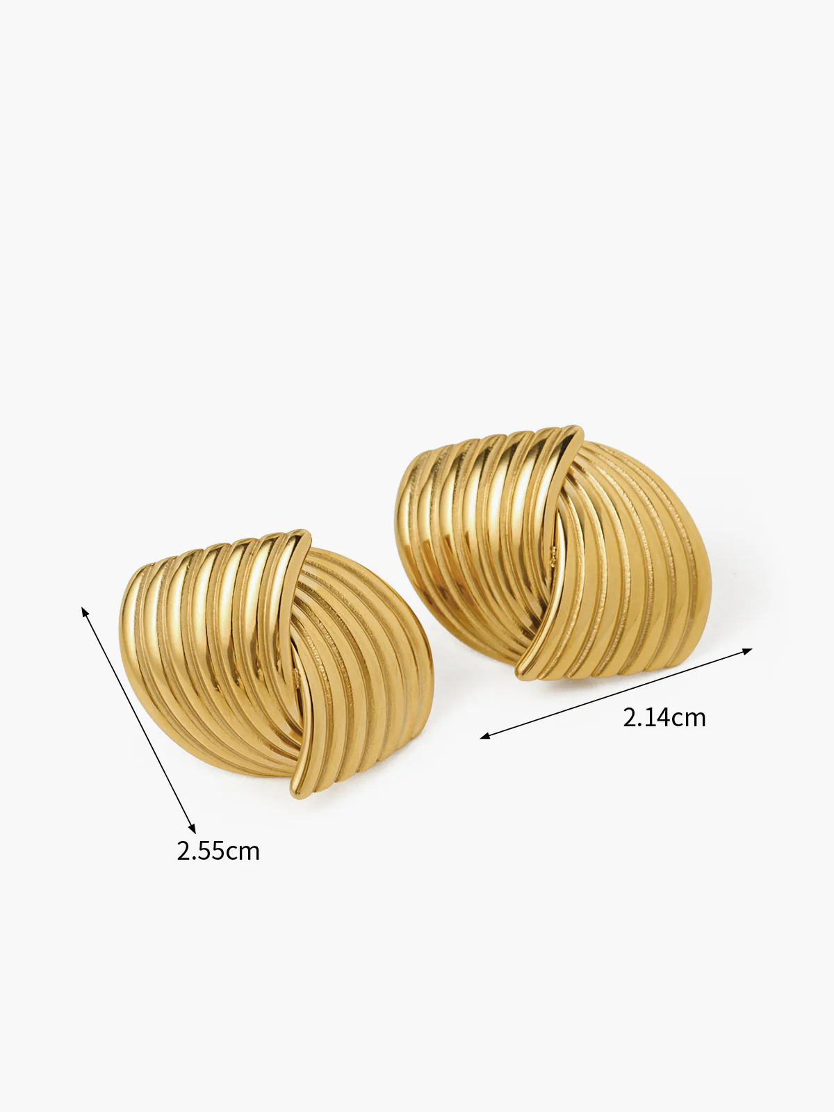 Chunky Gold Twisted Earrings - Image 3
