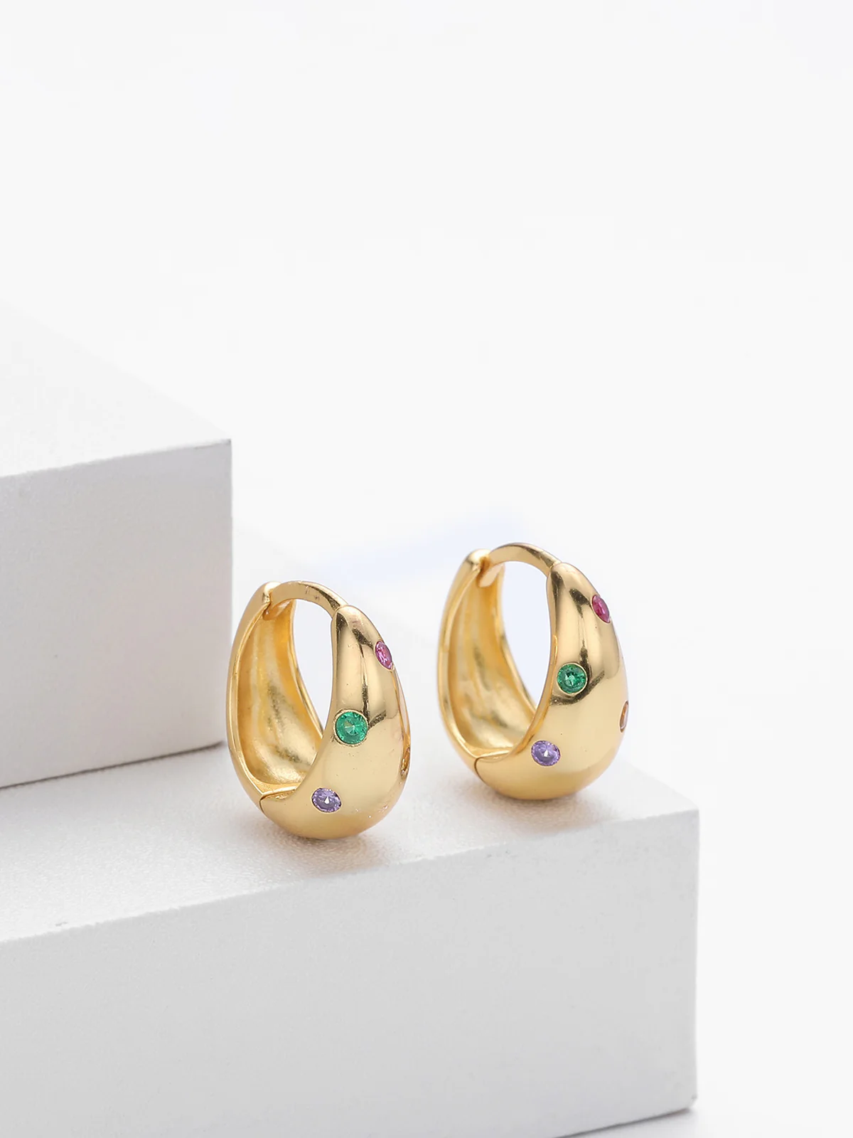 Chunky Hoop Earrings - Image 4
